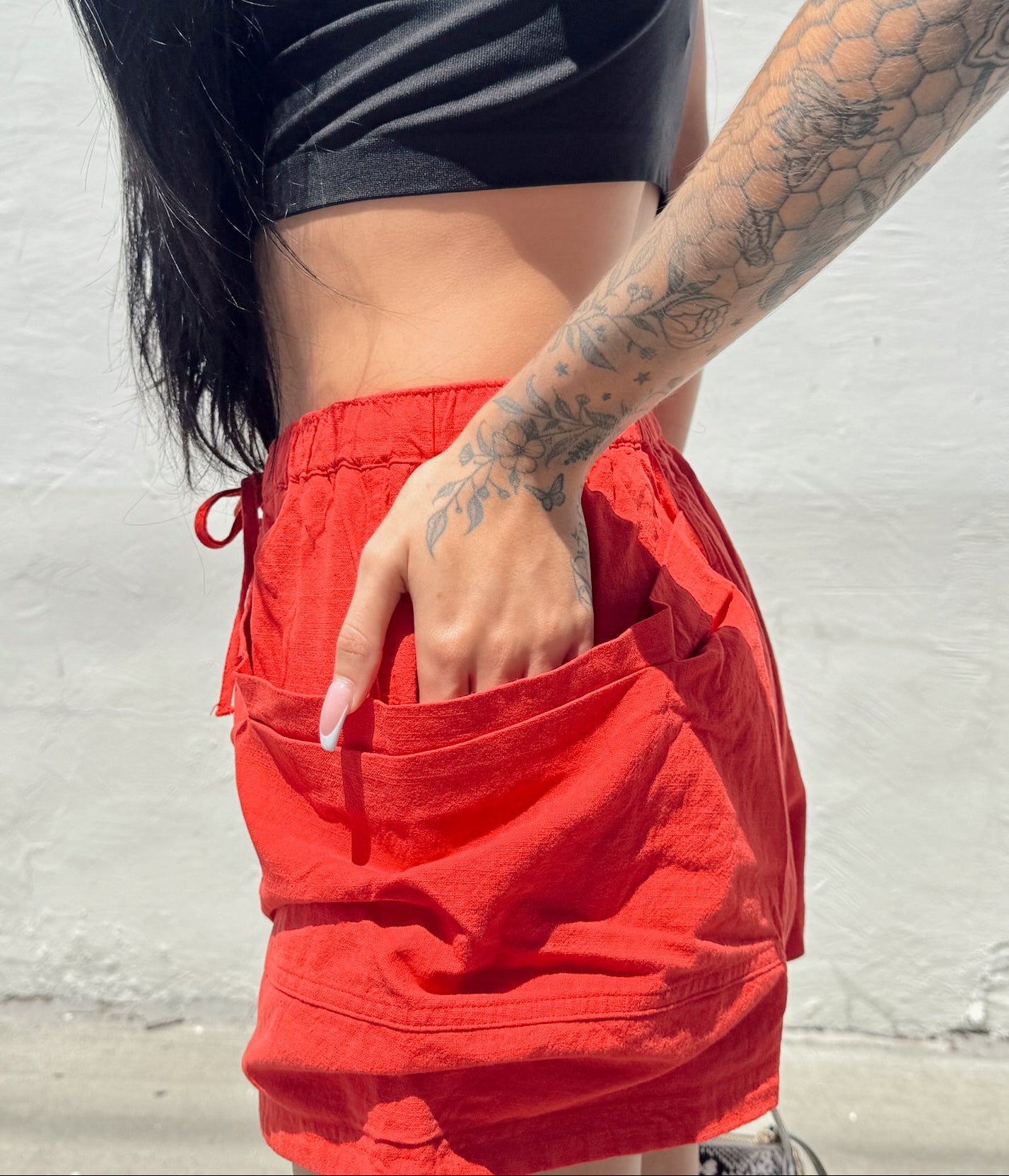 Utility Pocket Shorts - Red
