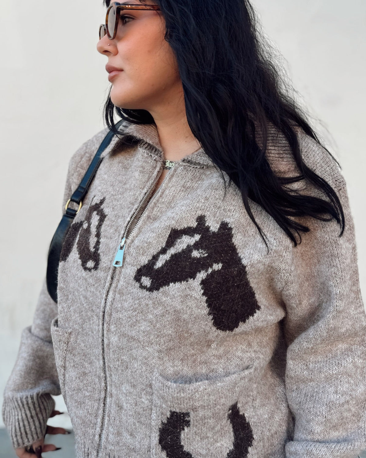 Lucky Horses Zip Cardigan