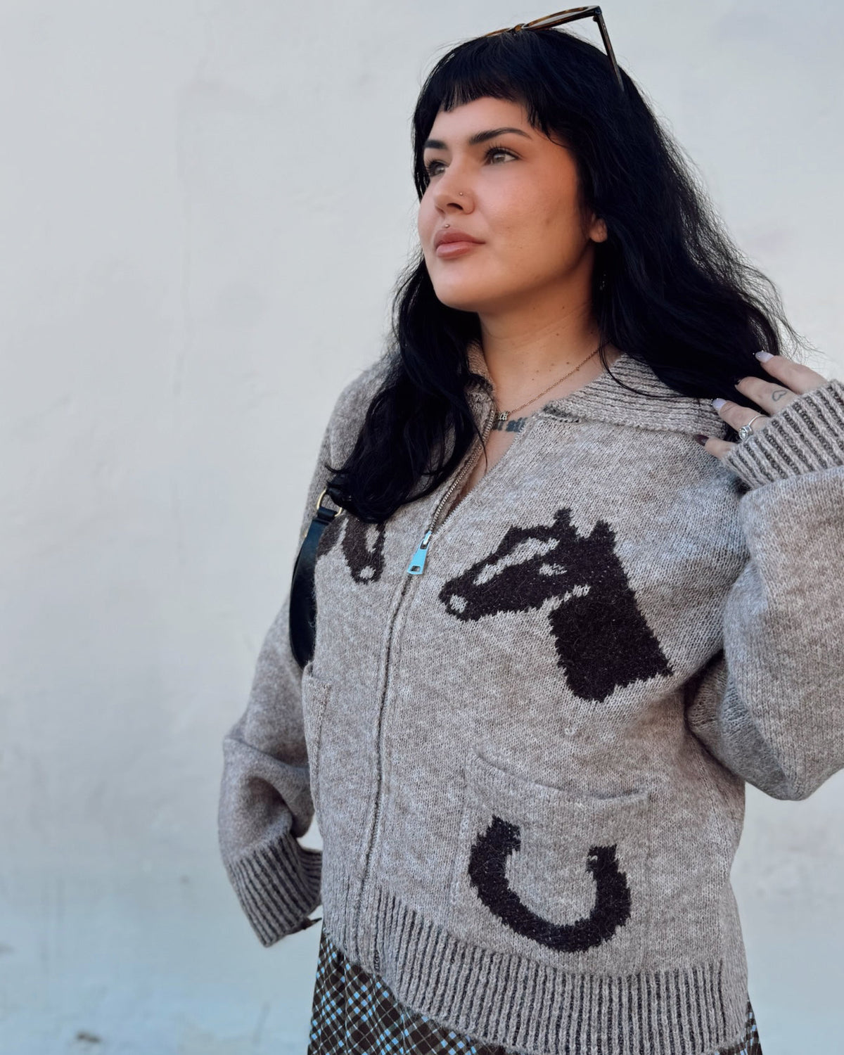 Lucky Horses Zip Cardigan