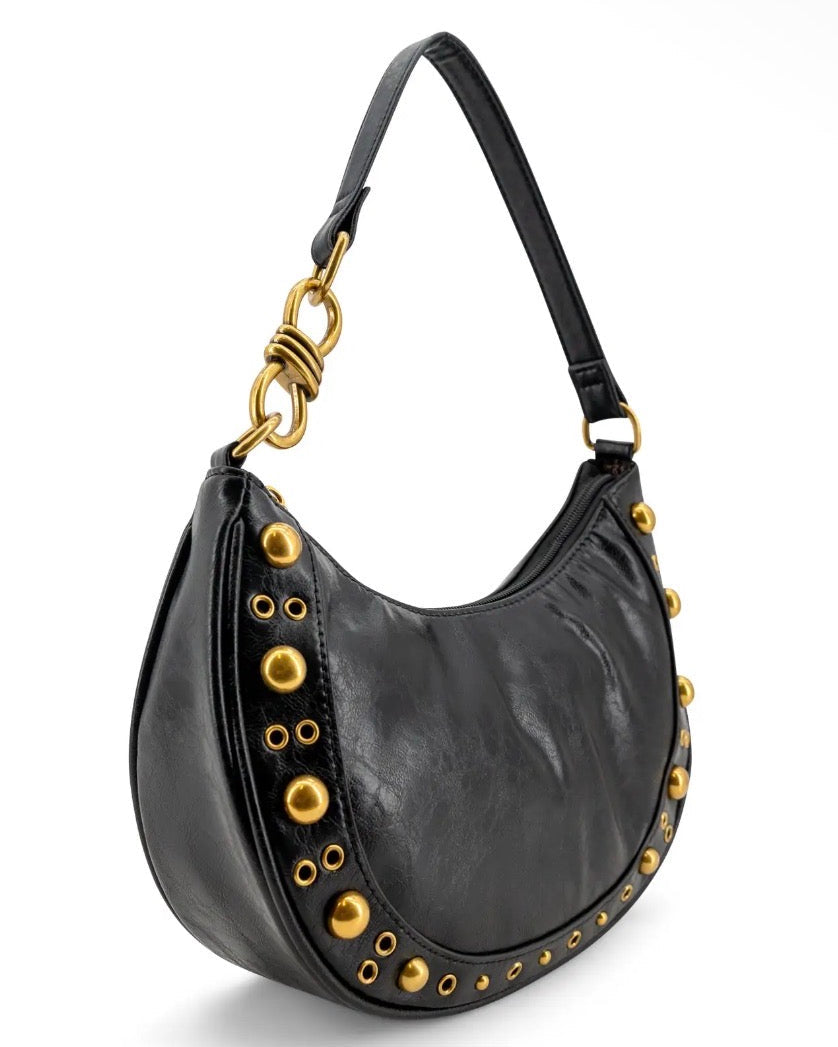 Dune Studded Crescent Bag