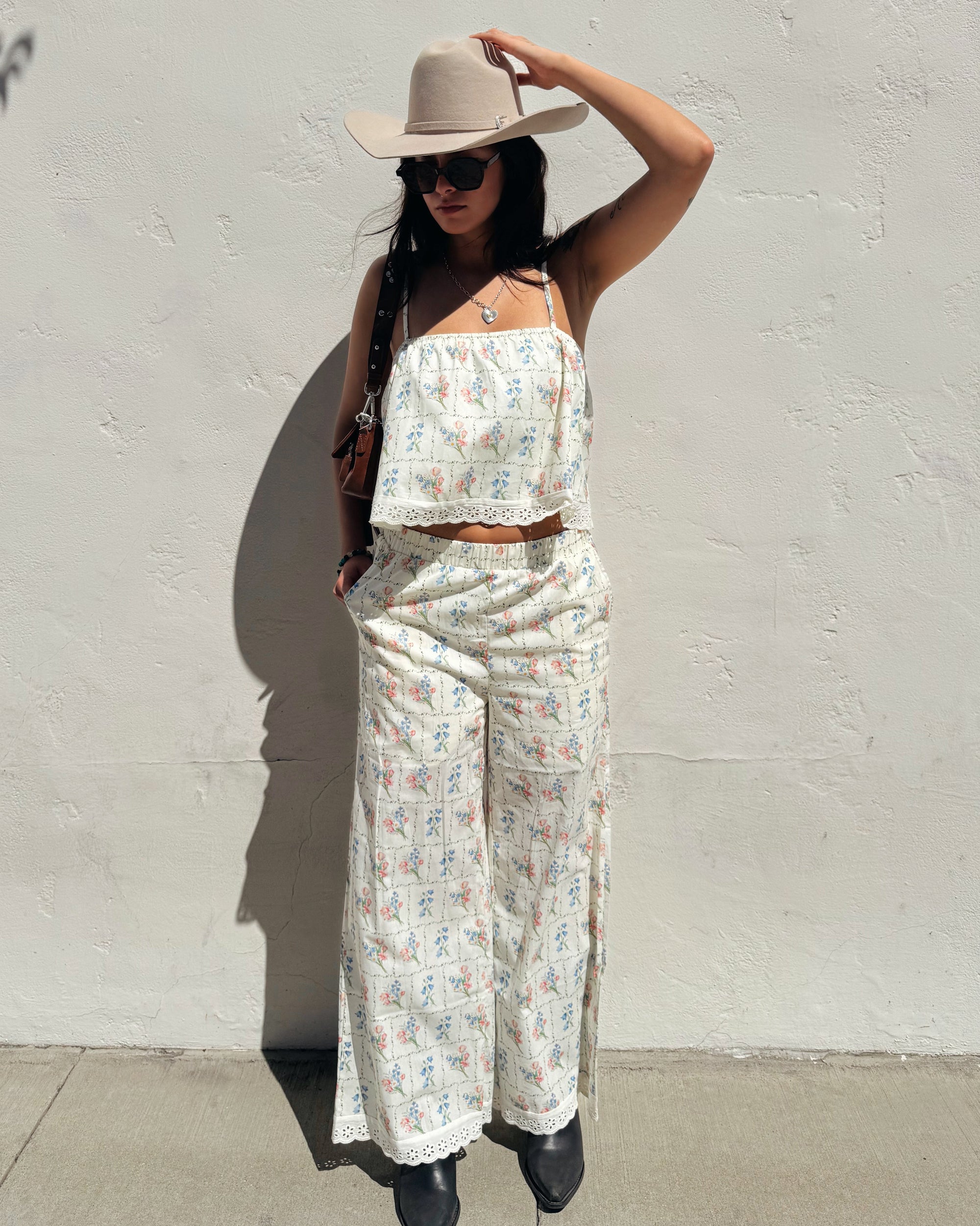 Flower Garden Cropped Cami Top