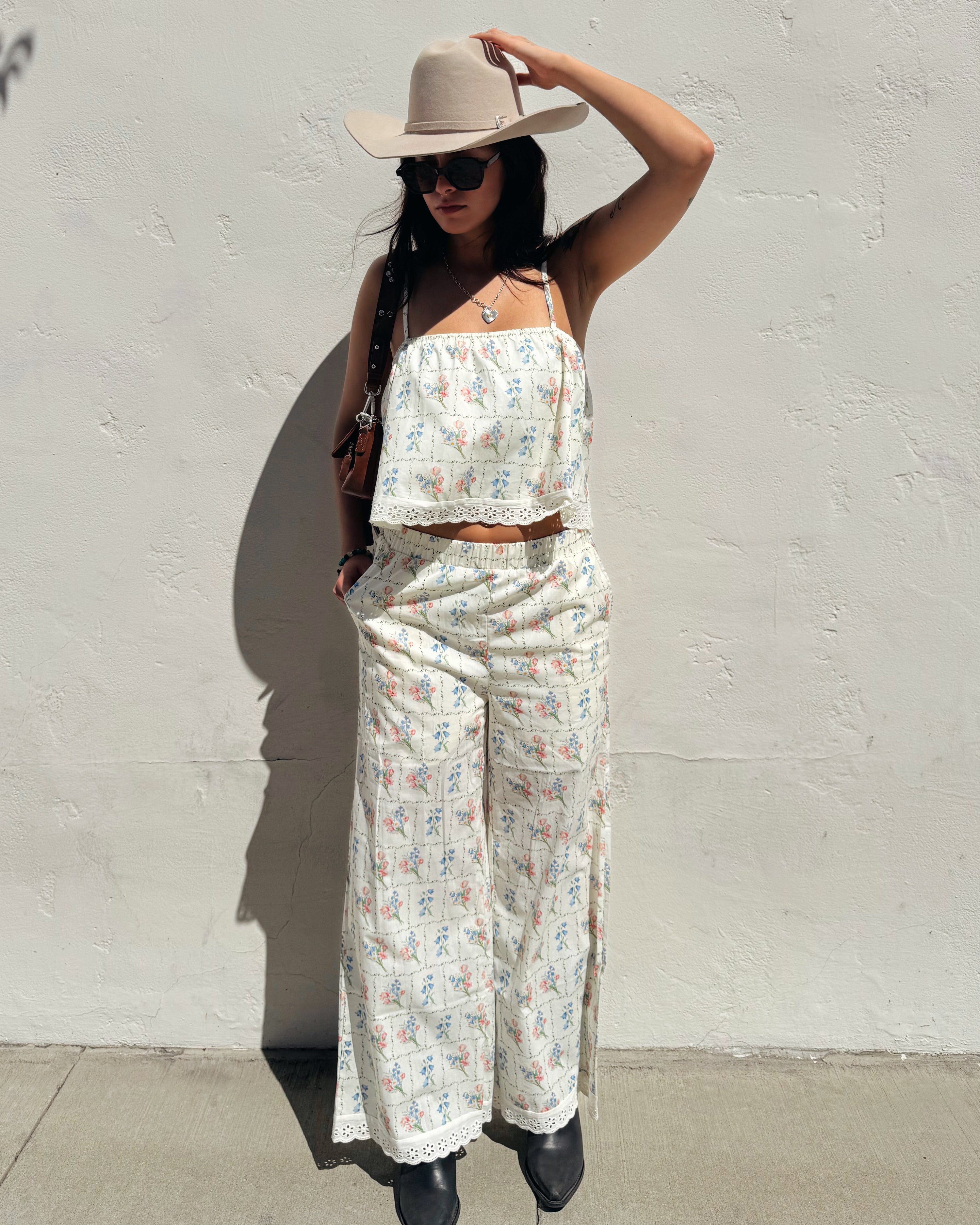 Flower Garden Cropped Cami Top