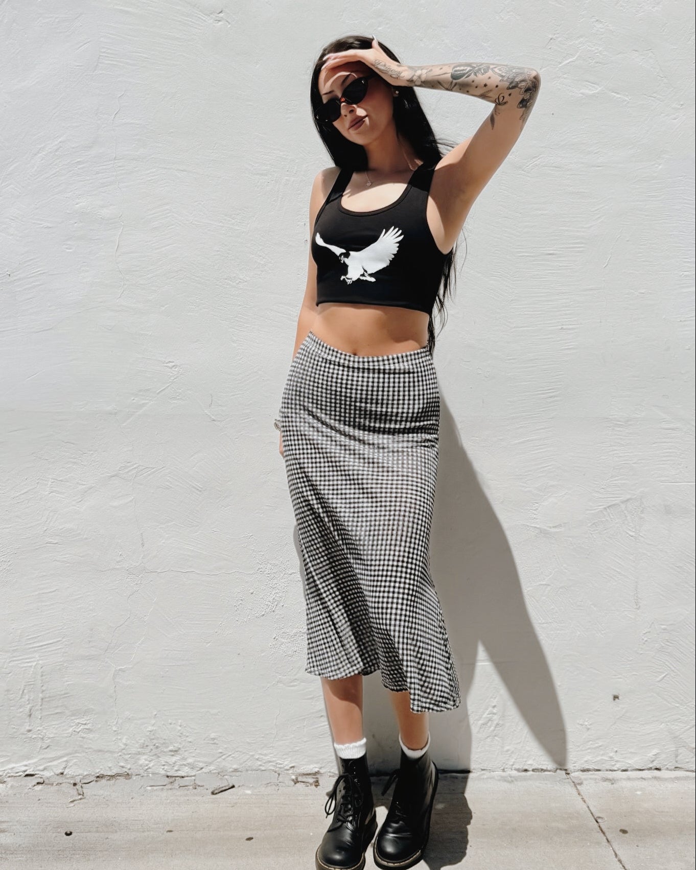 Gingham Midi Skirt