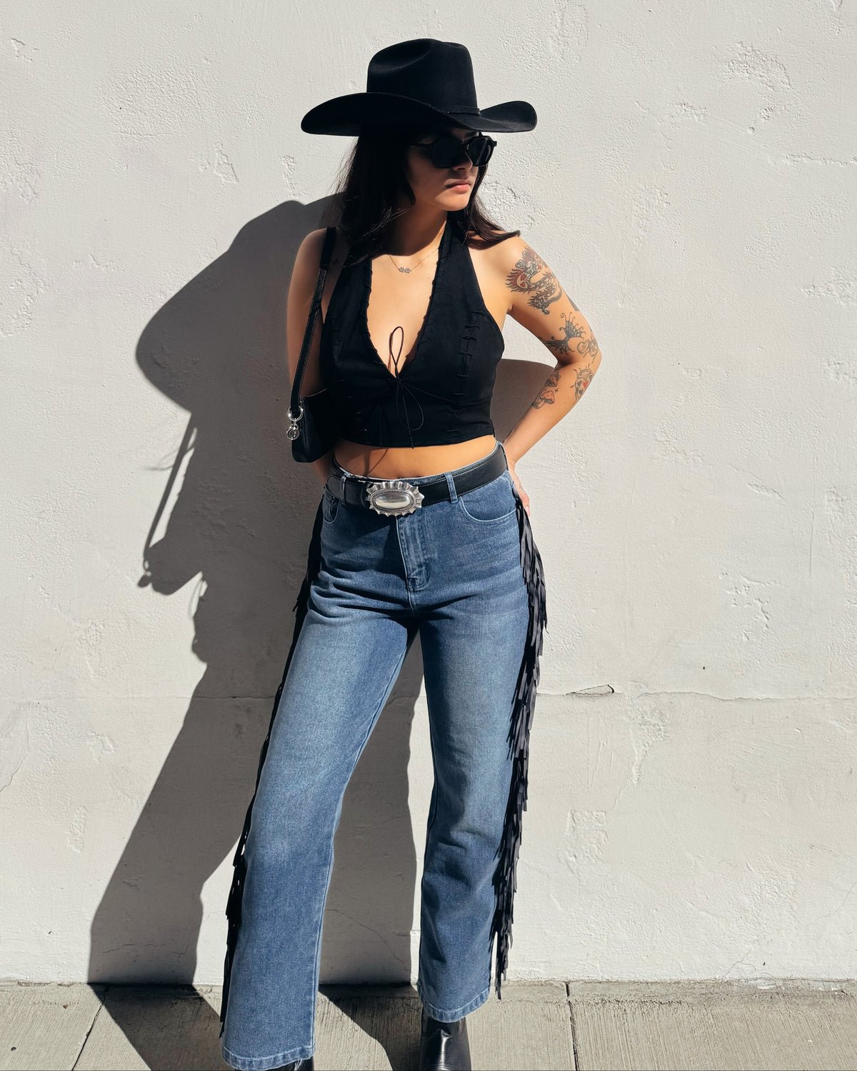 Fringe Straight Leg Jeans