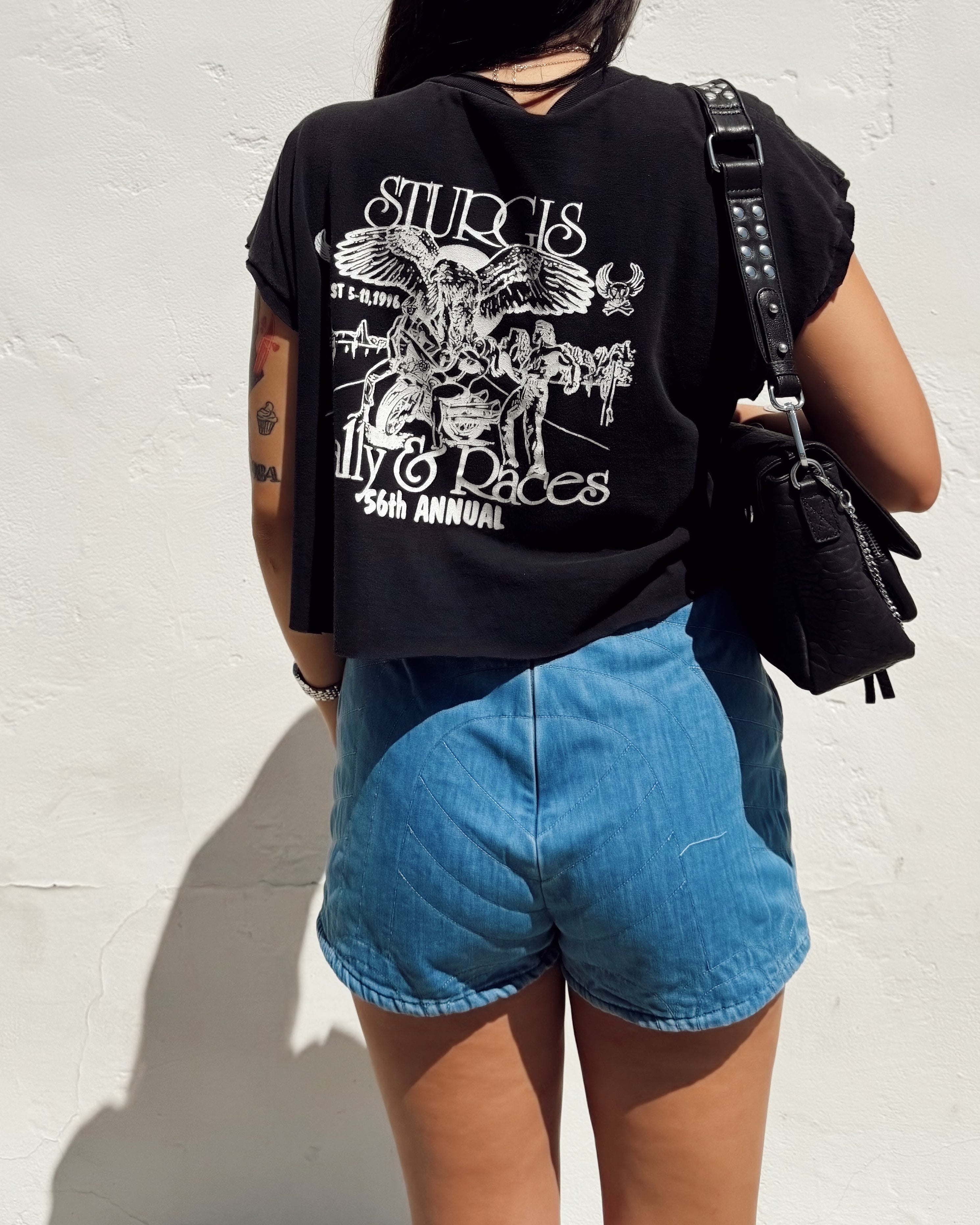 Quilted Denim Shorts