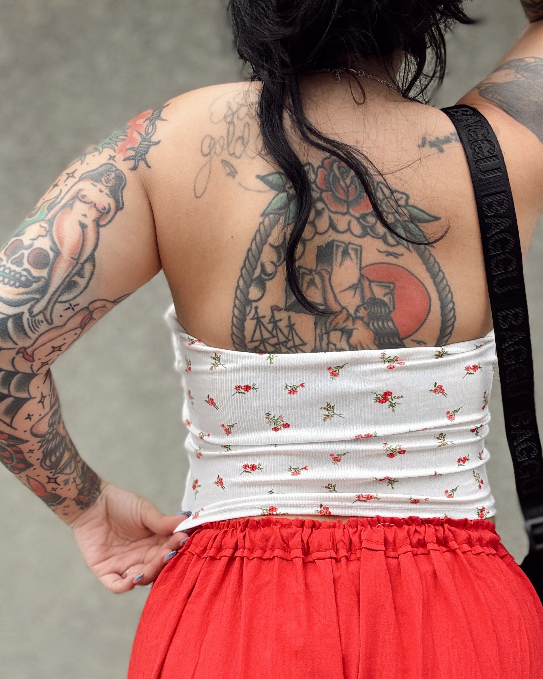 Wildflower Bandeau Top - White