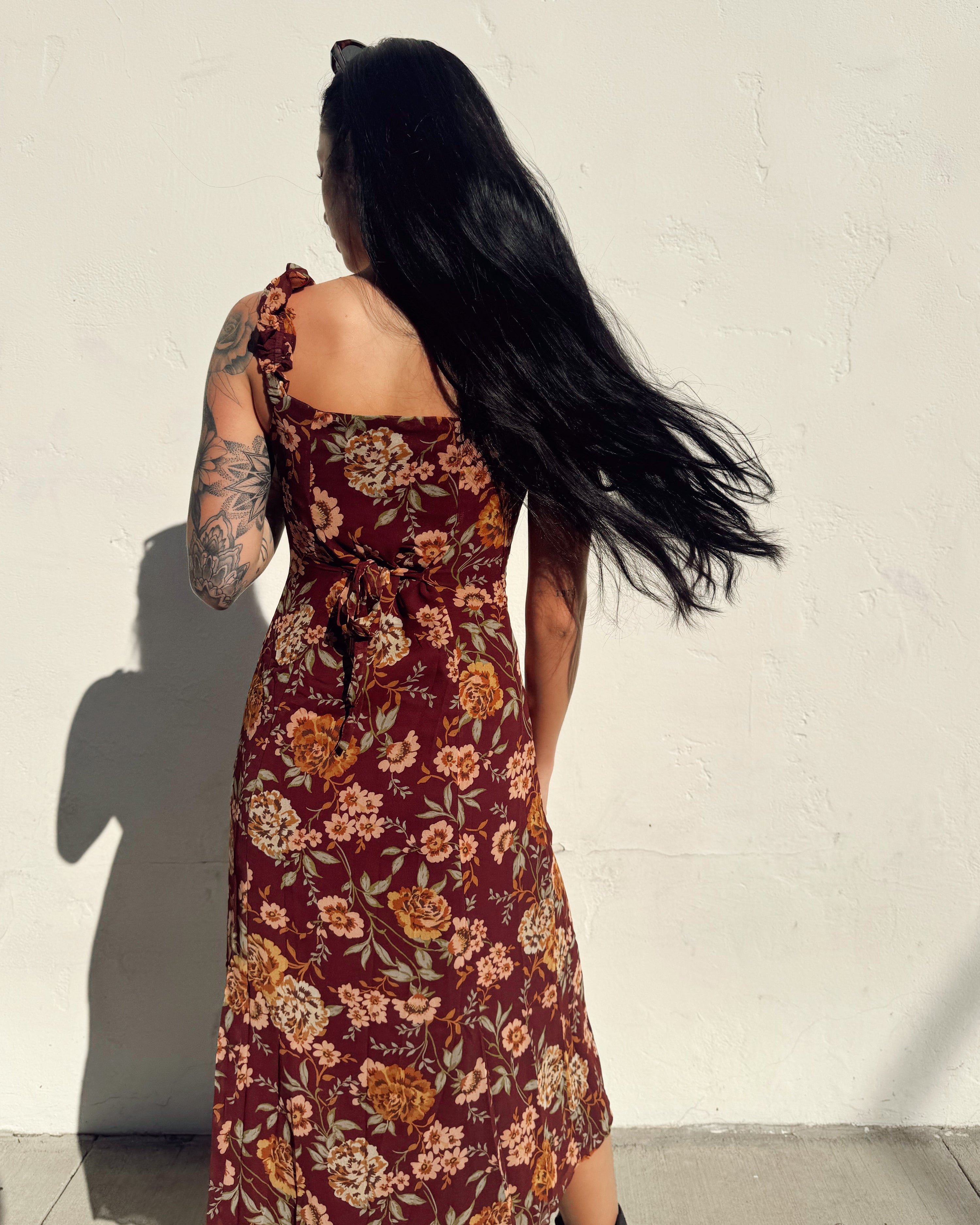 Button Midi Dress - Floral