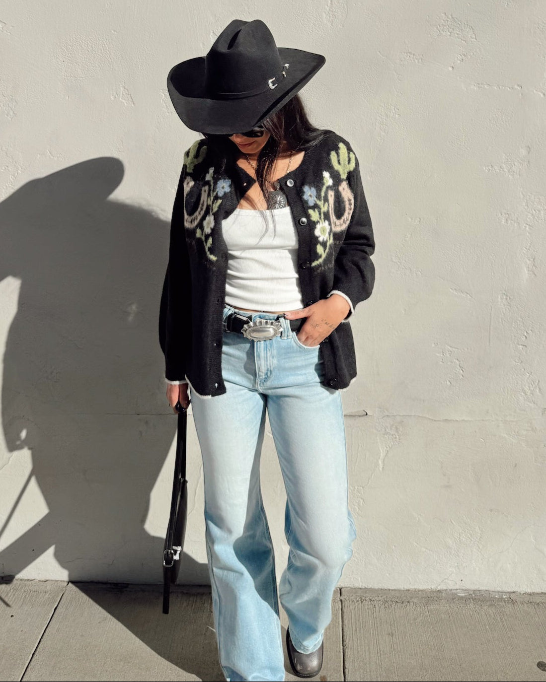 Western Cardigan Sweater - Burnout