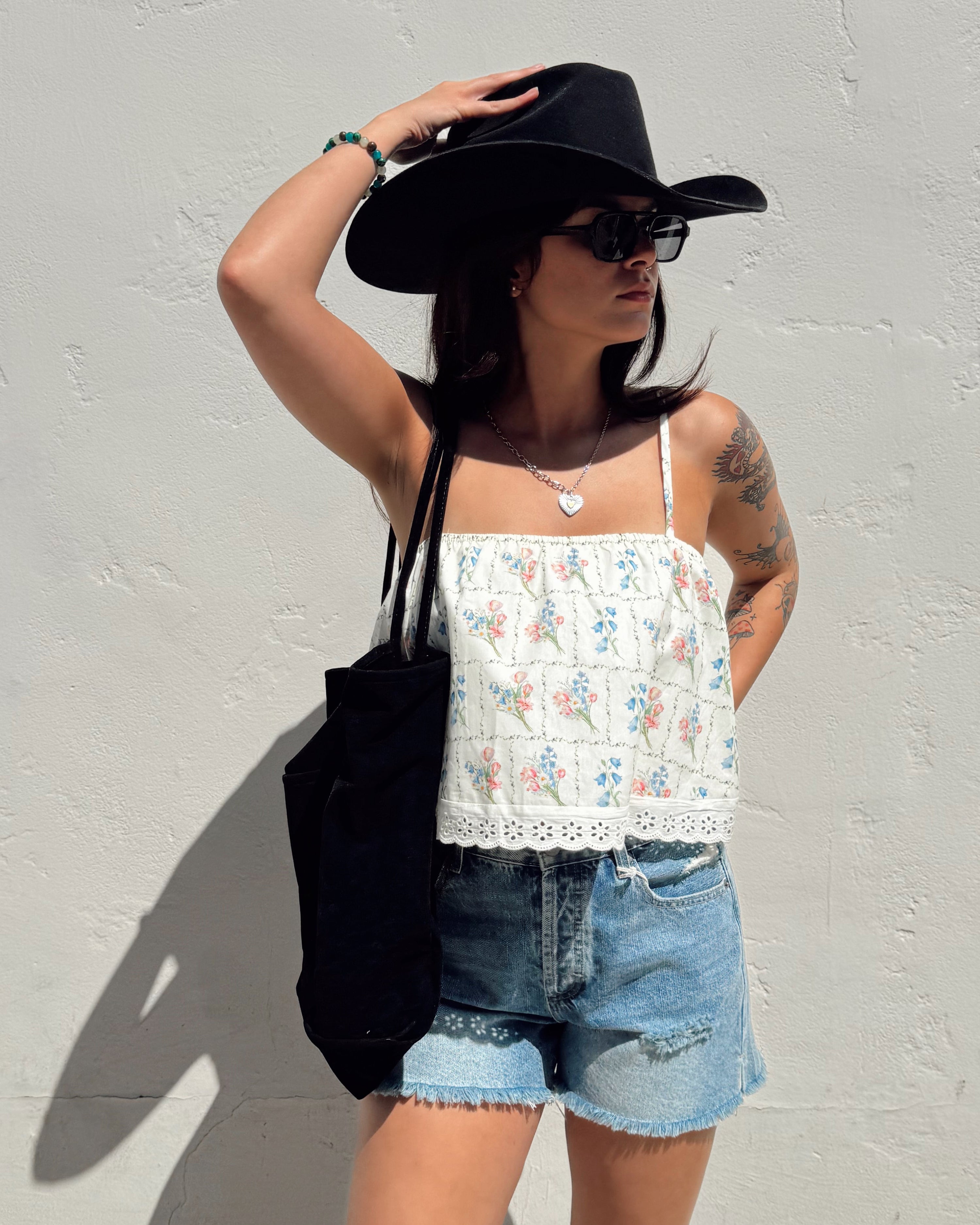 Flower Garden Cropped Cami Top