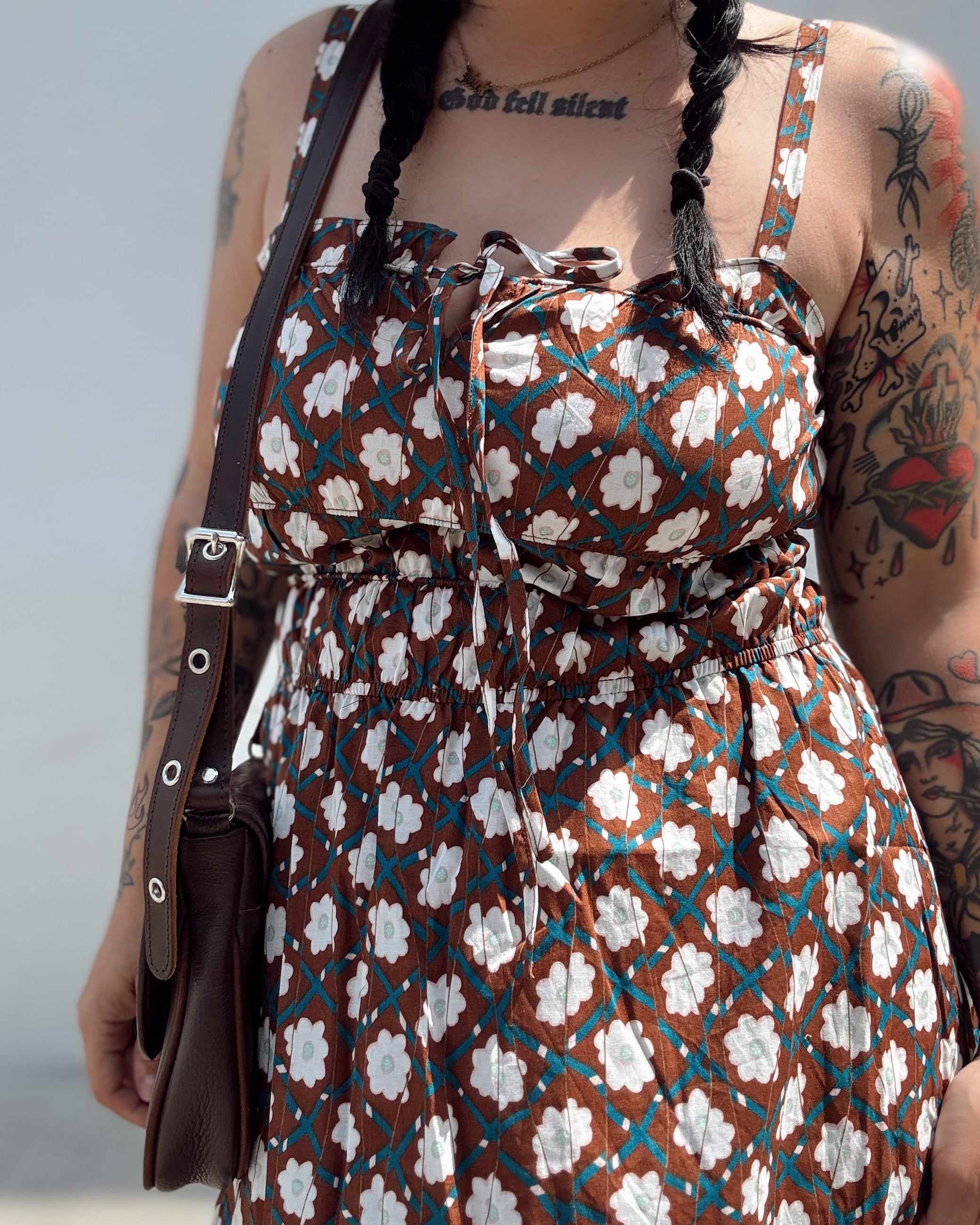 Smocked Floral Midi Dress