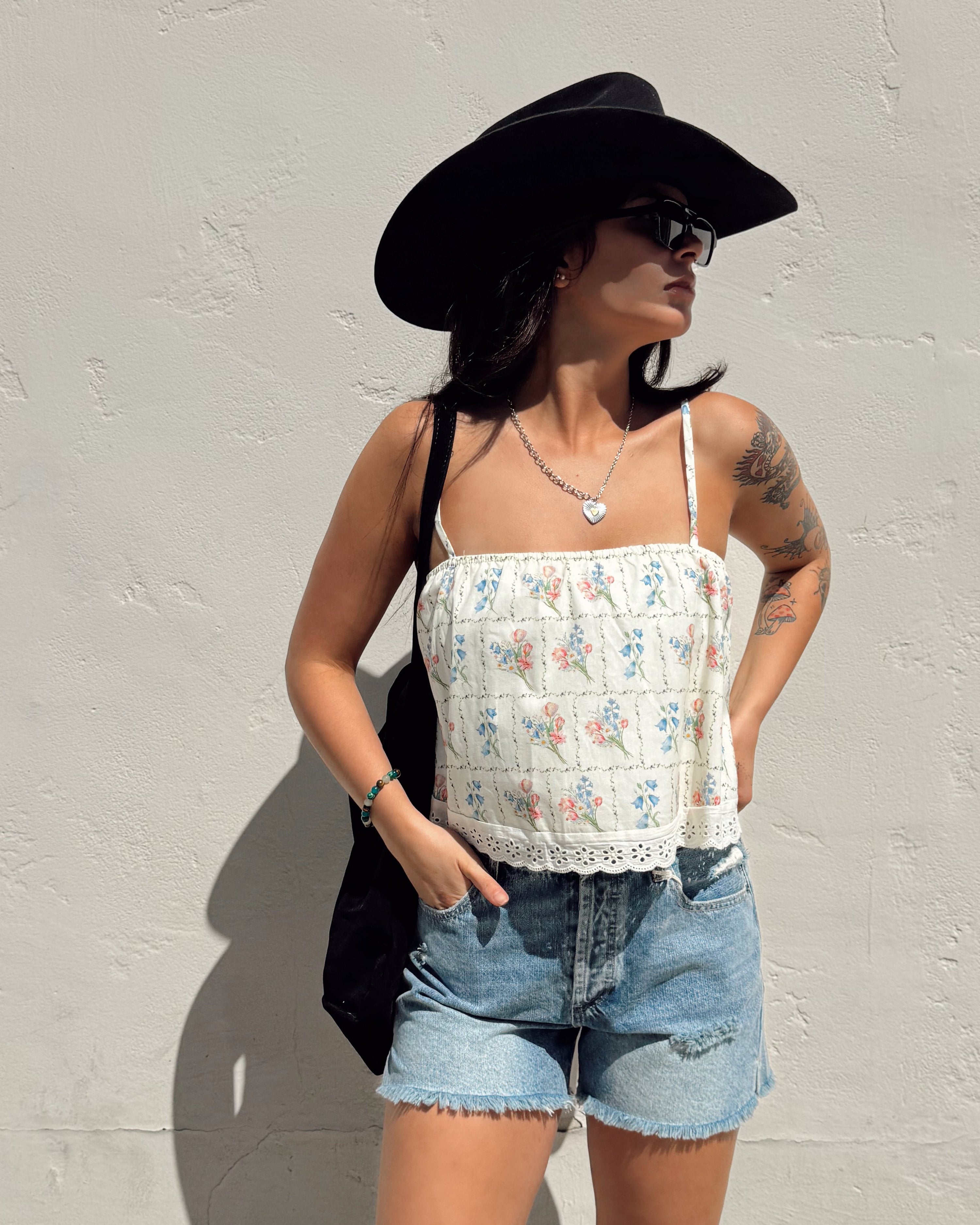 Flower Garden Cropped Cami Top
