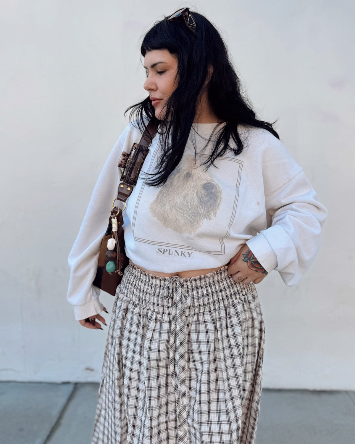 Plaid Maxi Skirt - Burnout