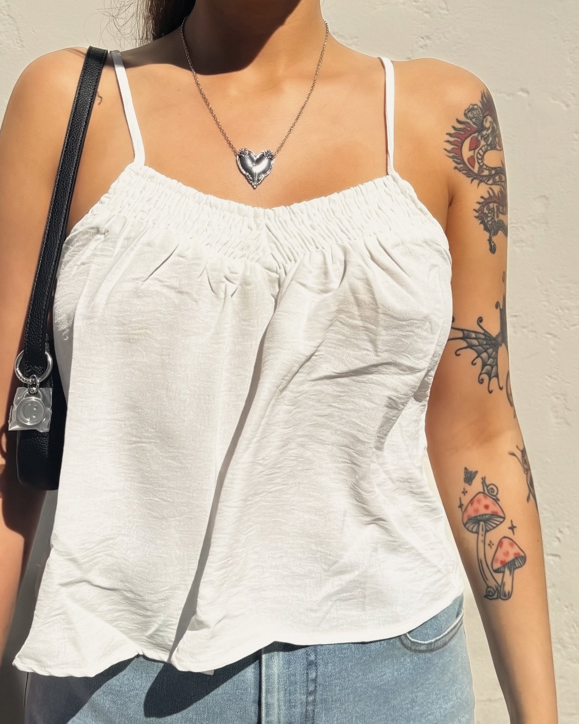 Flowy Cami Tank - White