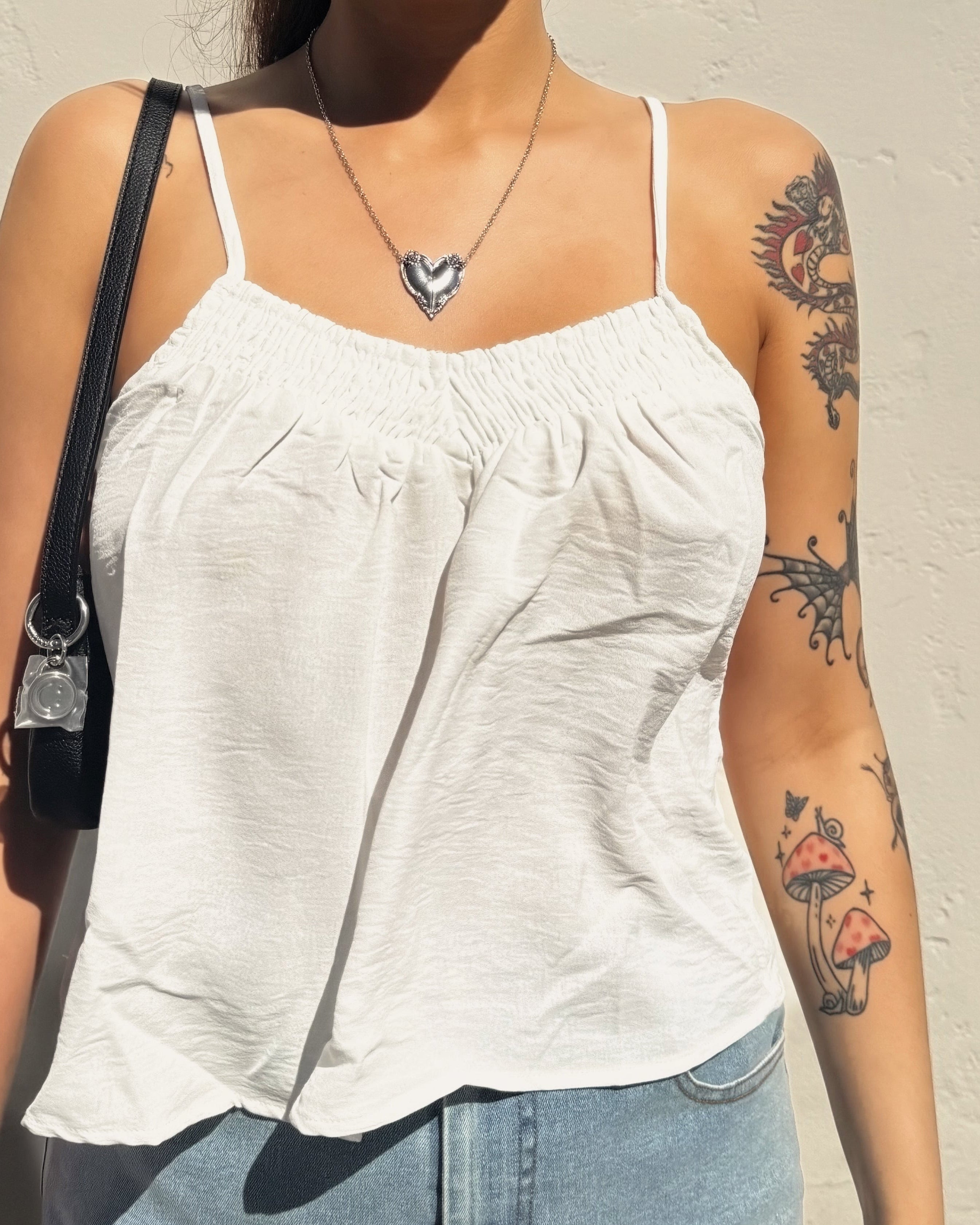 Flowy Cami Tank - White