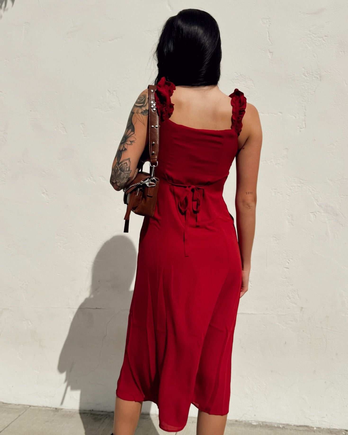 Button Midi Dress - Rose