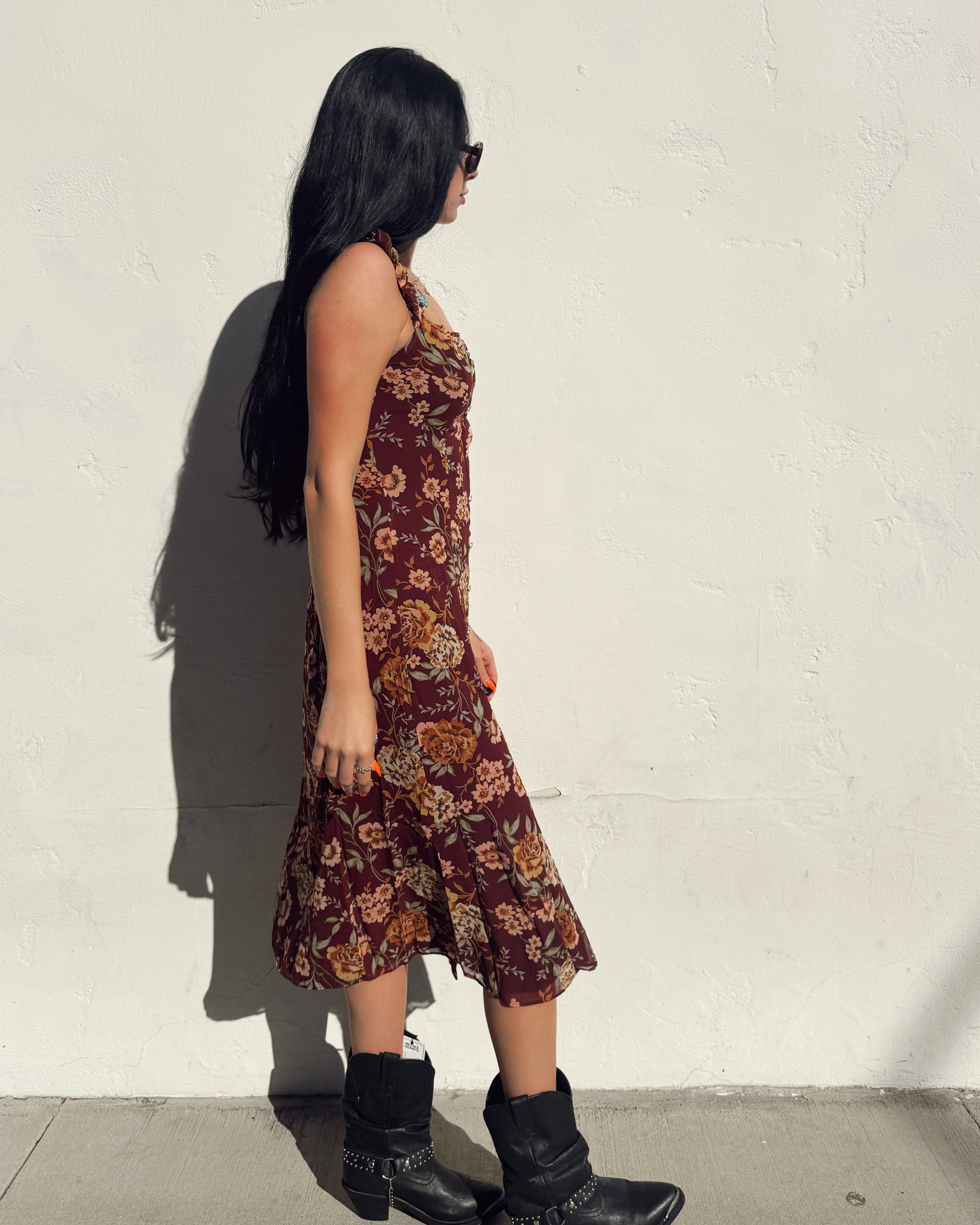 Button Midi Dress - Floral