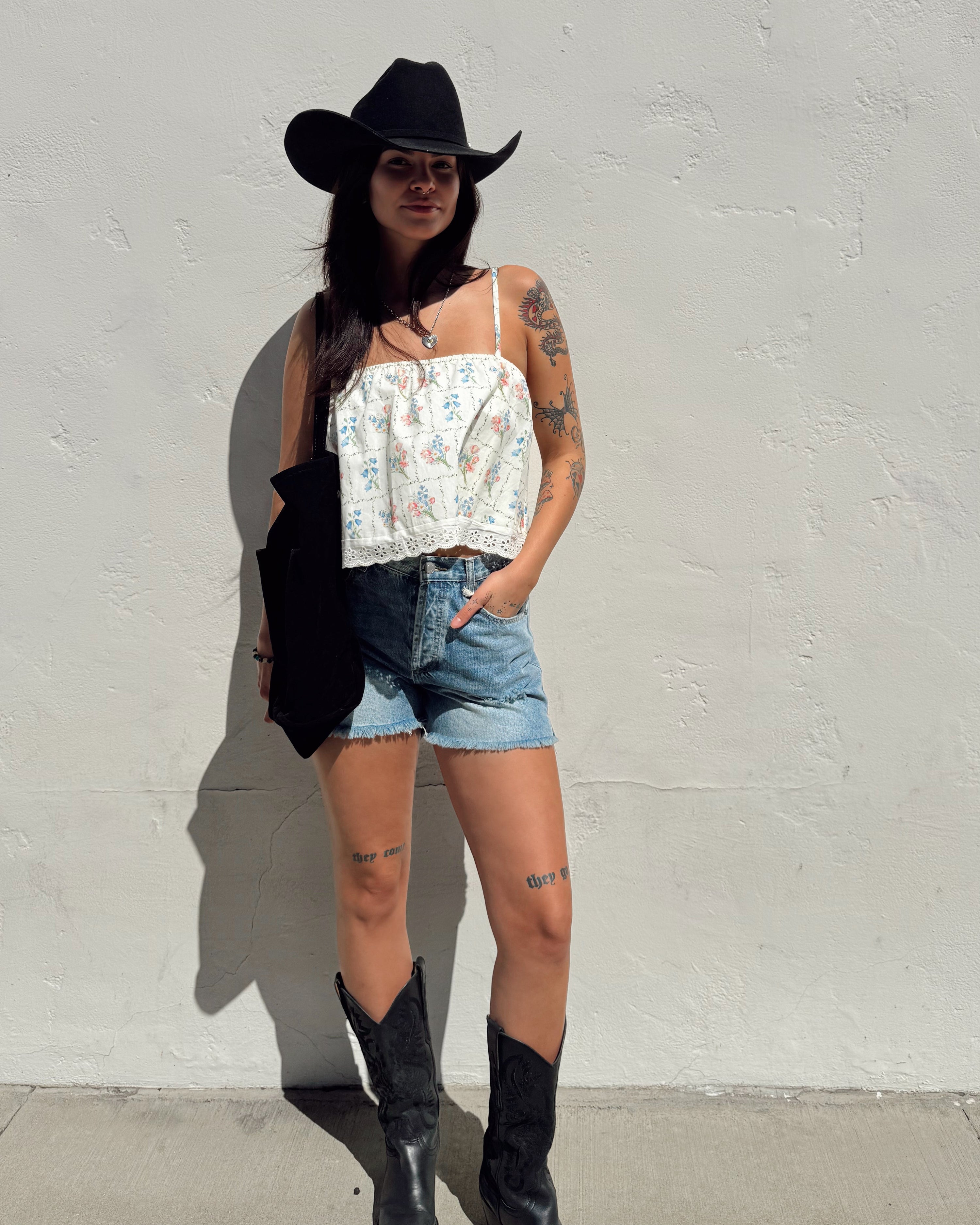 Flower Garden Cropped Cami Top