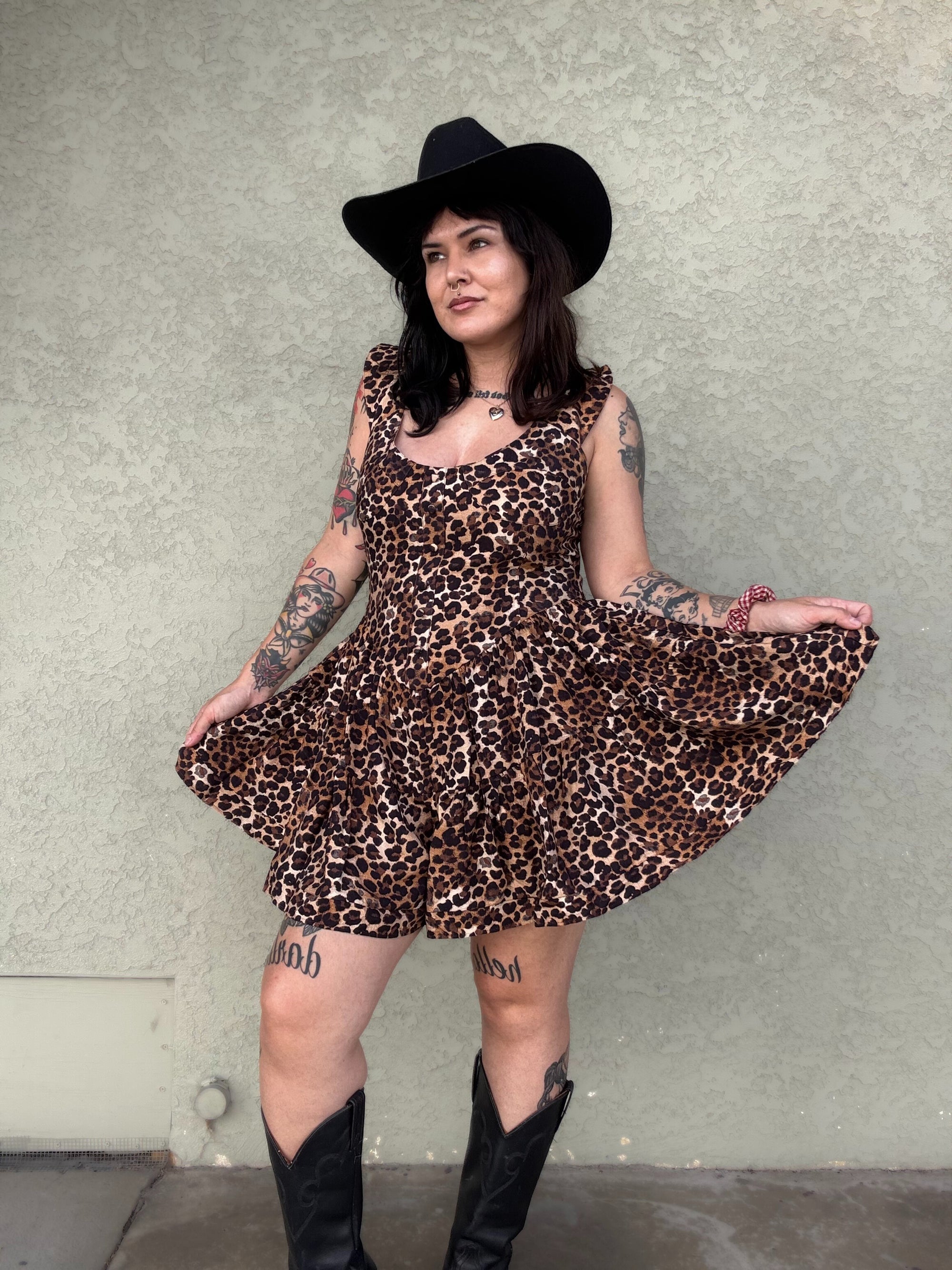 Leopard Romper Dress