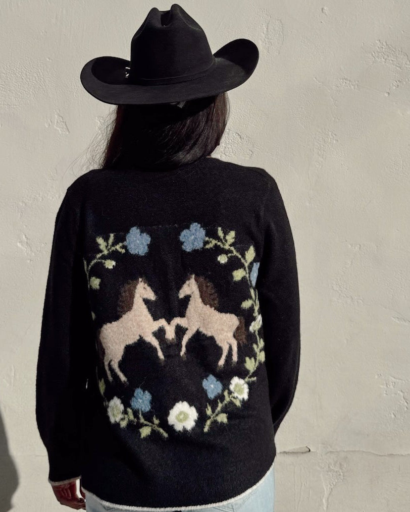 Western Cardigan Sweater - Burnout