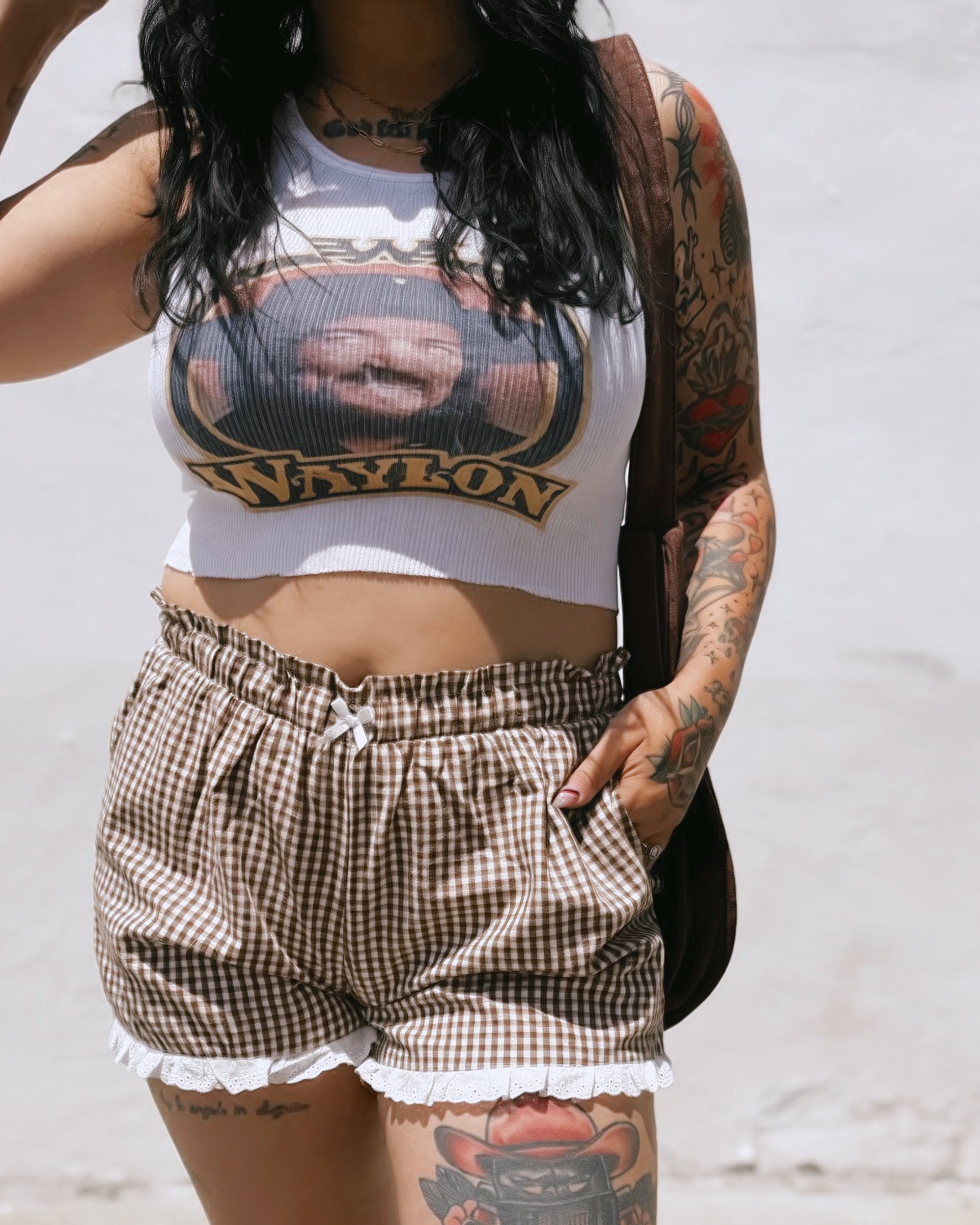 Gingham Ruffle Boxer Shorts