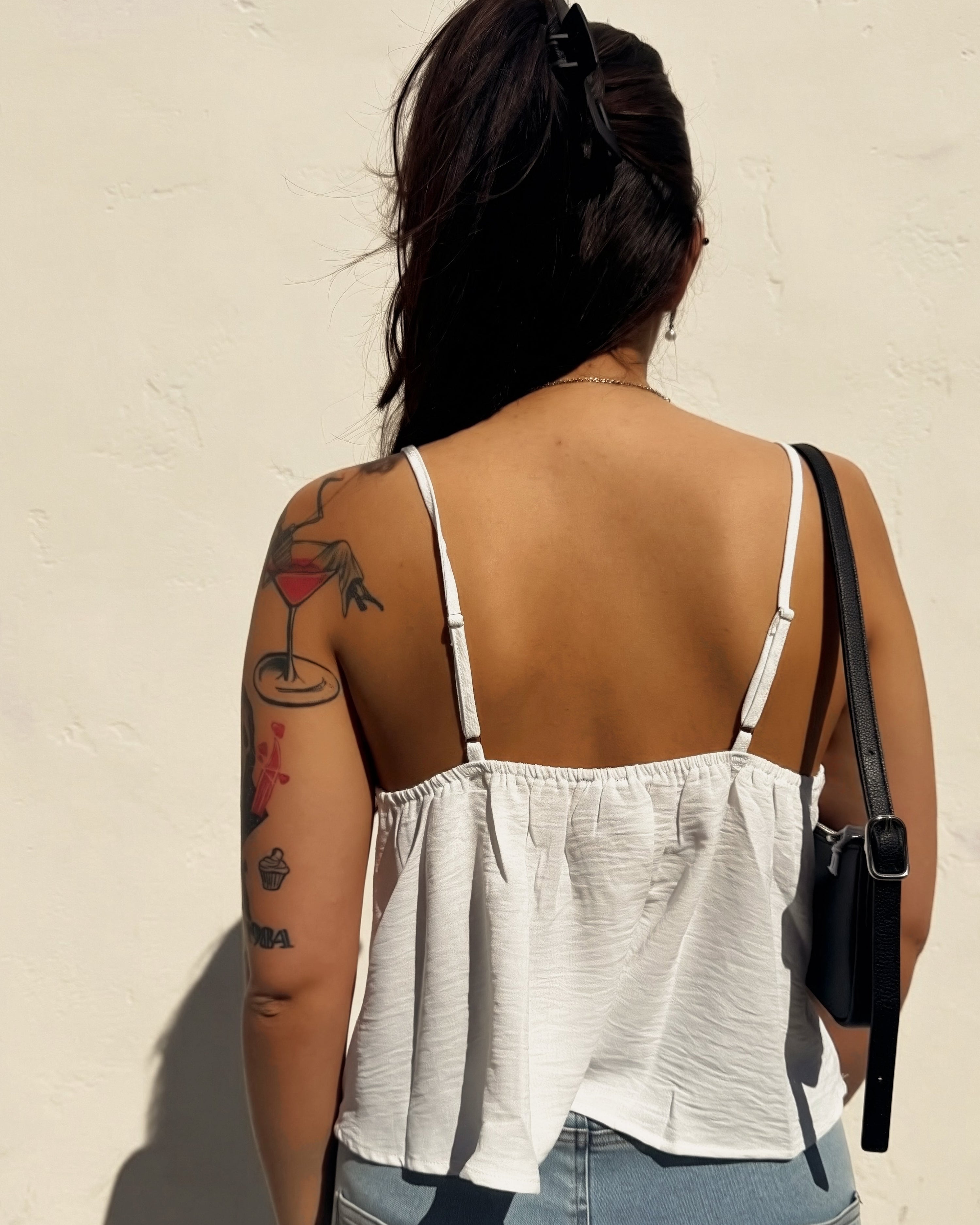 Flowy Cami Tank - White