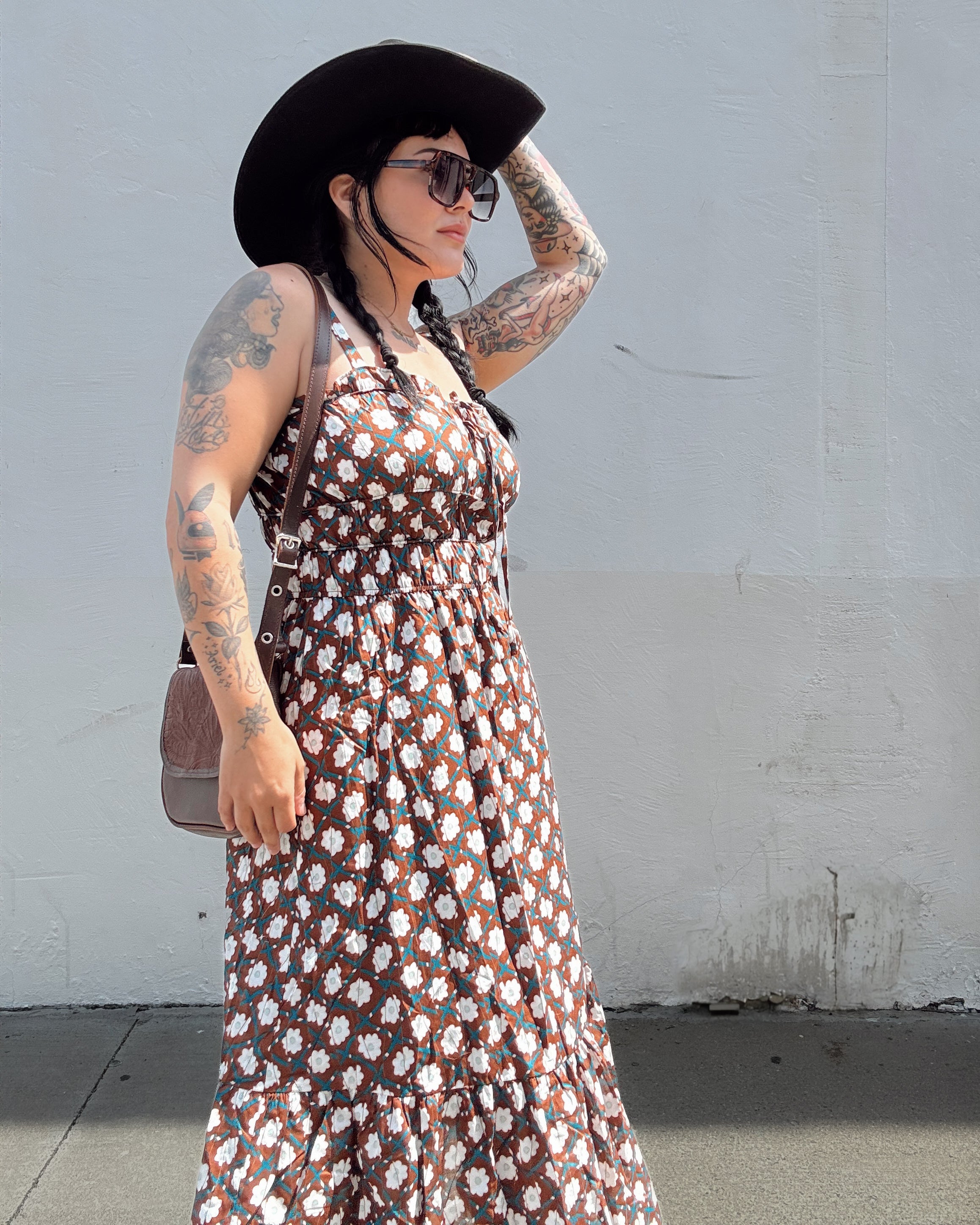 Smocked Floral Midi Dress