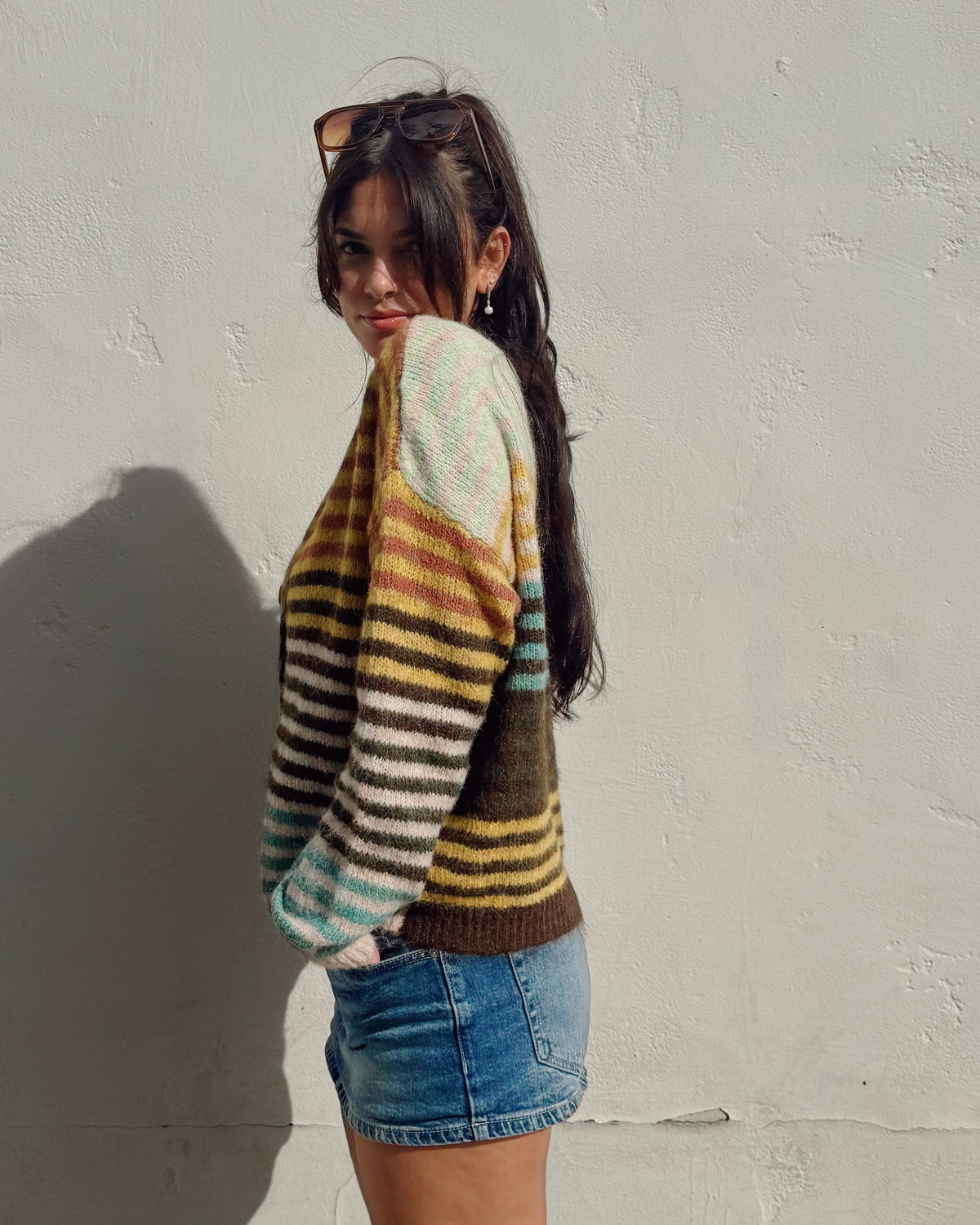 Fall Stripe Cardigan Sweater