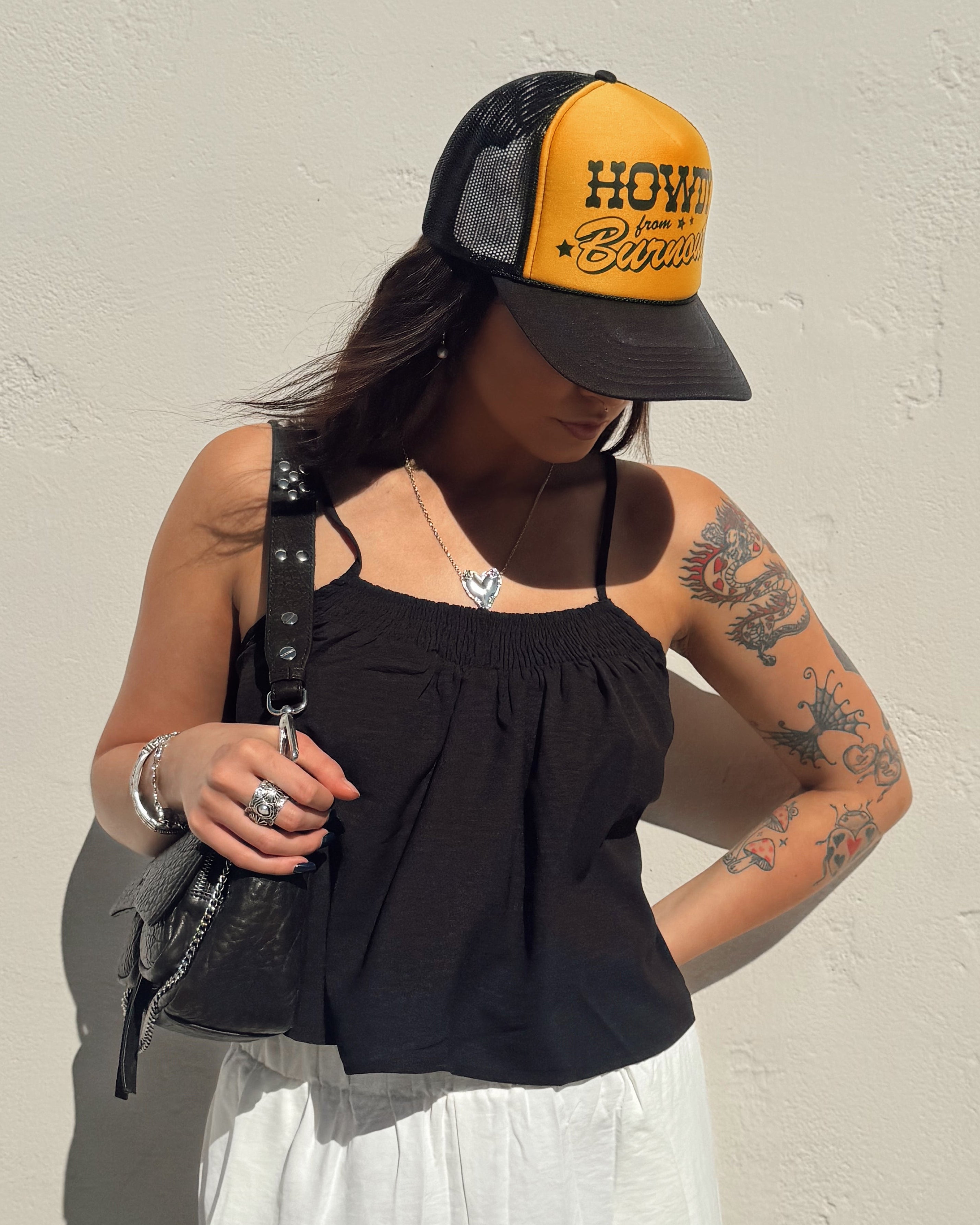 Flowy Cami Tank - Black