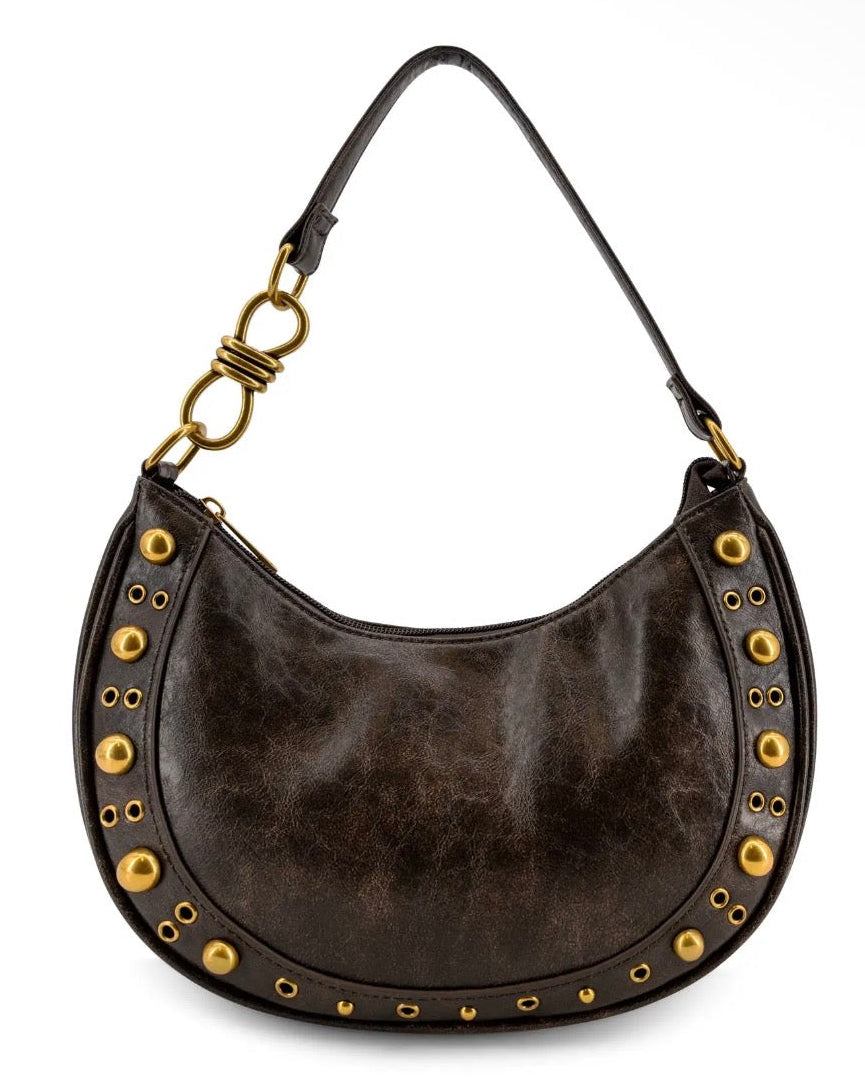 Dune Studded Crescent Bag