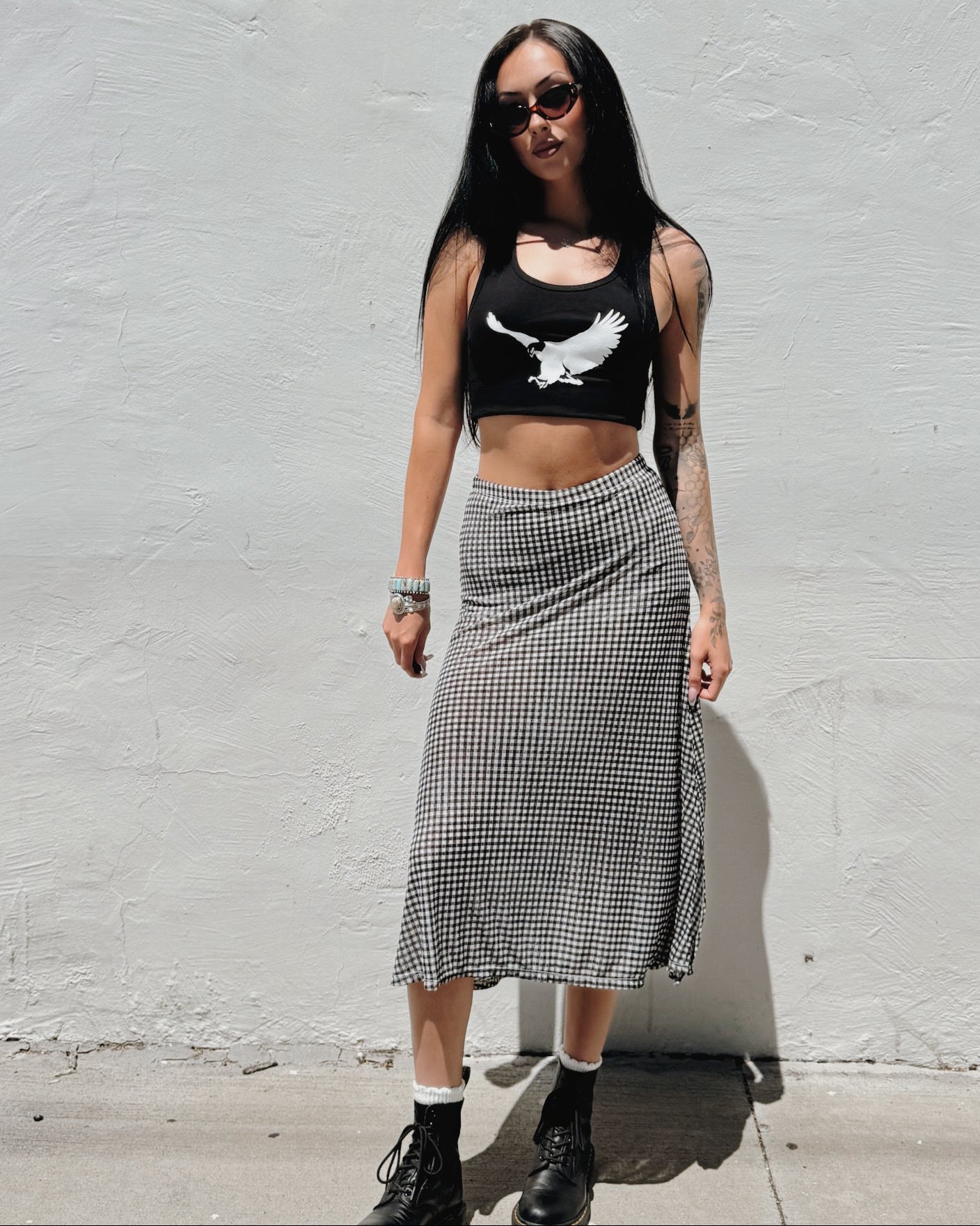 Gingham Midi Skirt