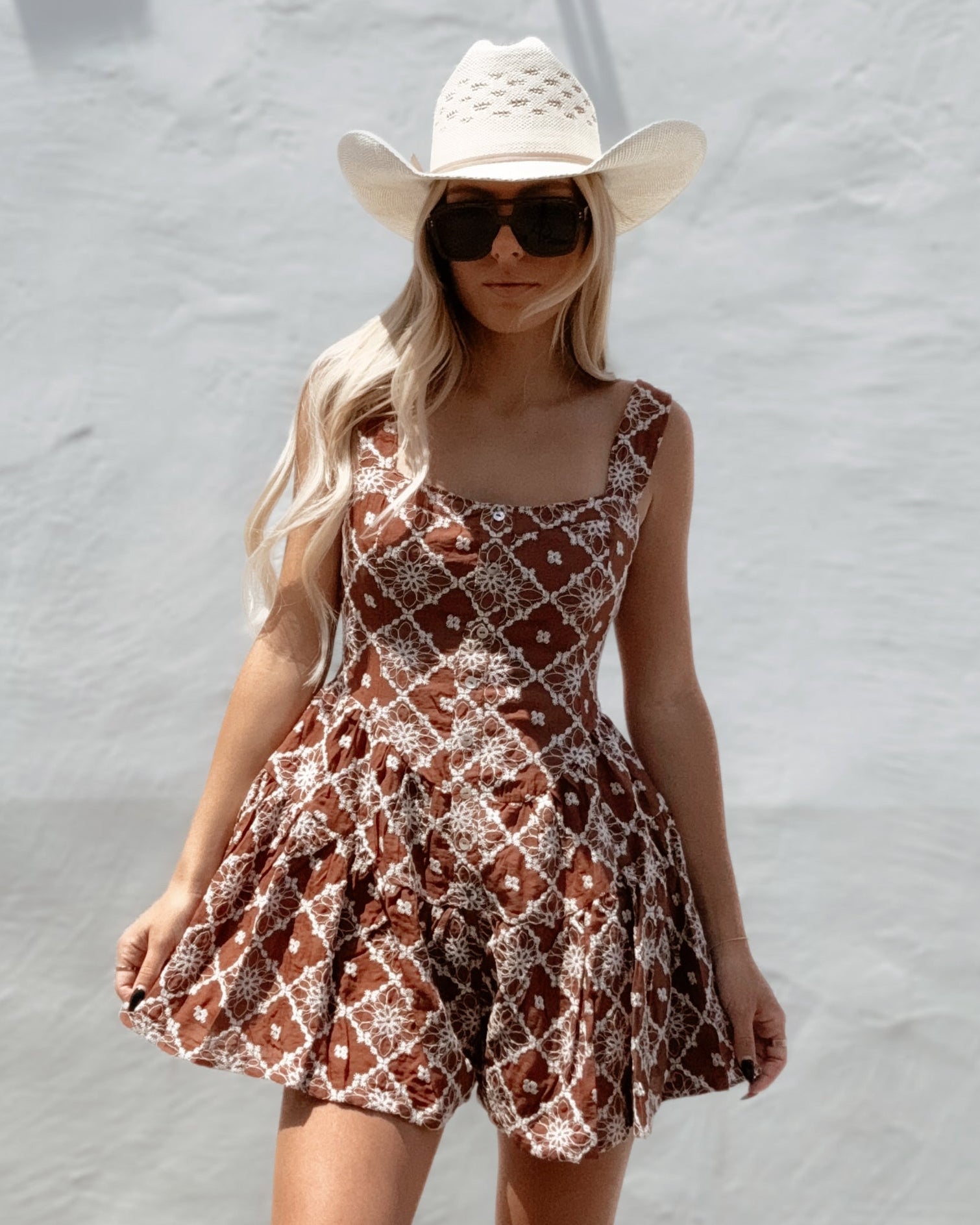 Embroidered Tiered Corset Romper