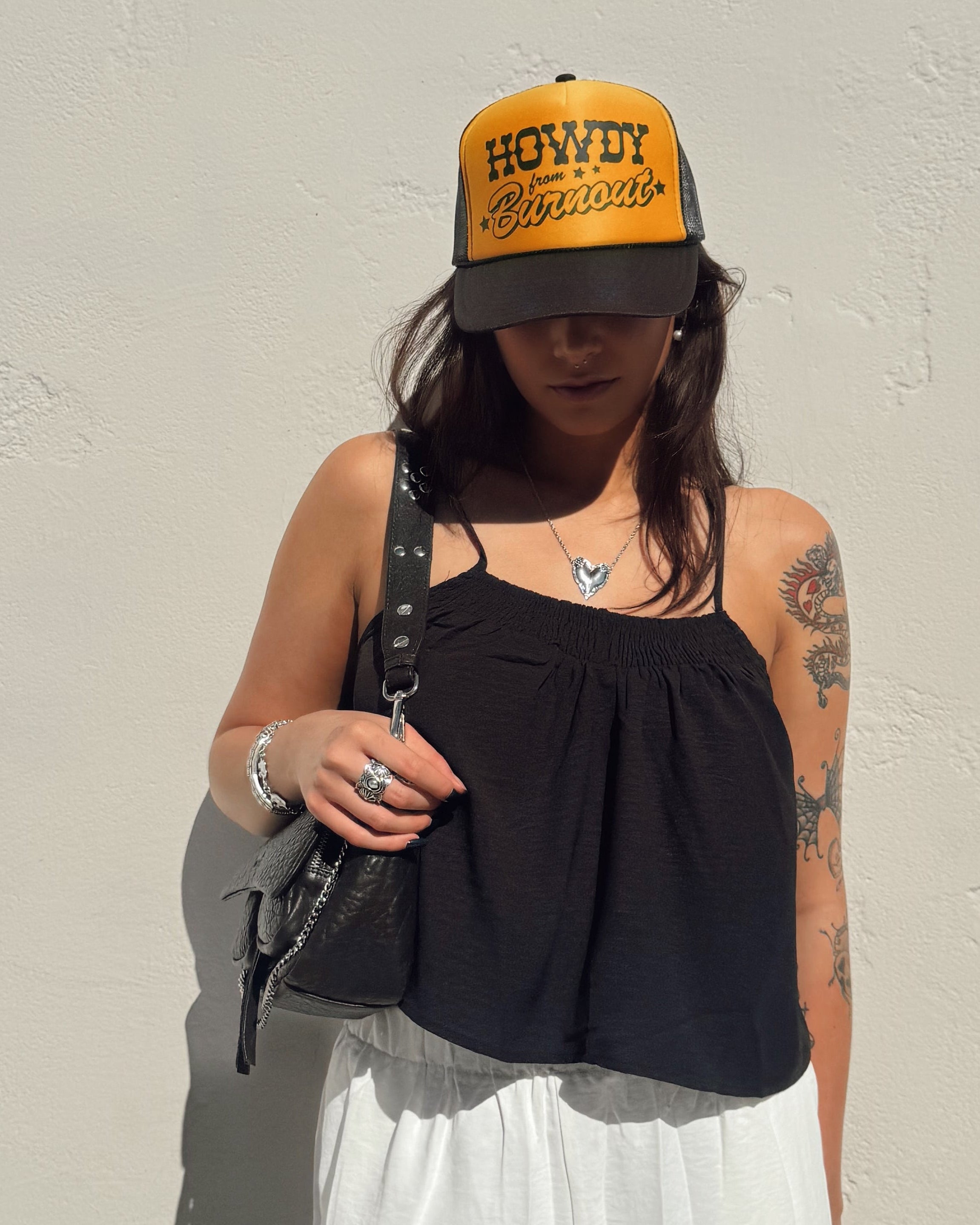 Flowy Cami Tank - Black