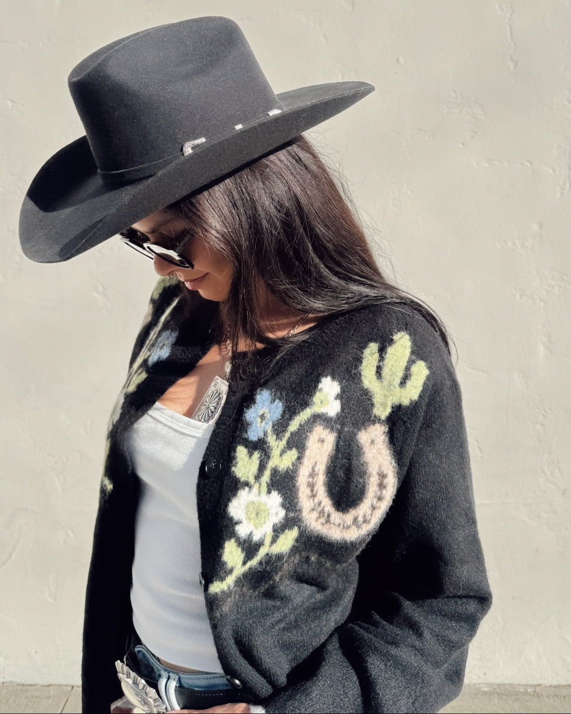 Western Cardigan Sweater - Burnout