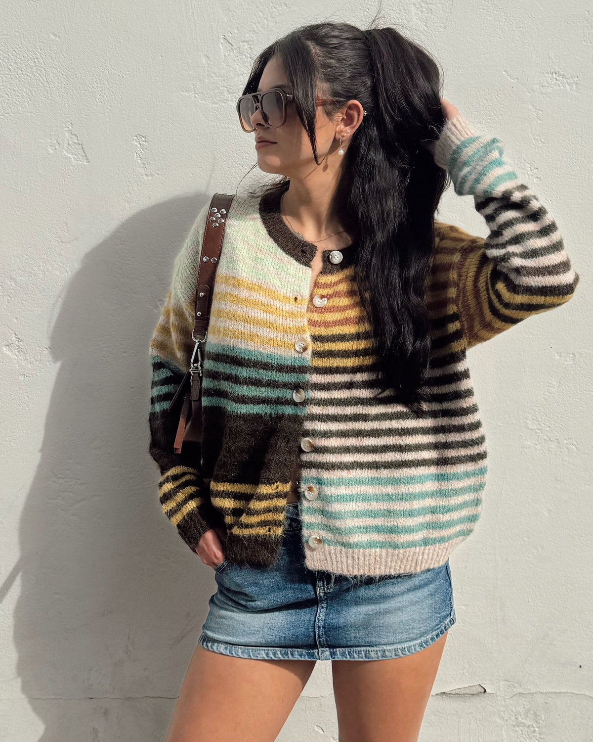 Fall Stripe Cardigan Sweater