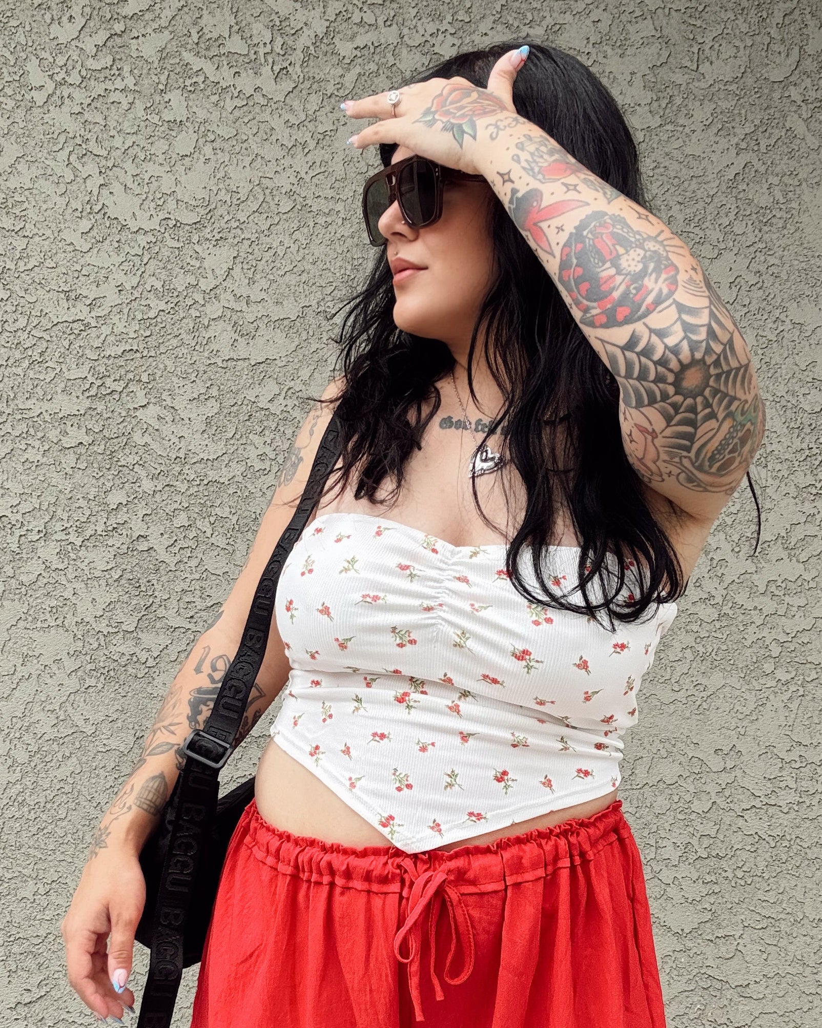 Wildflower Bandeau Top - White