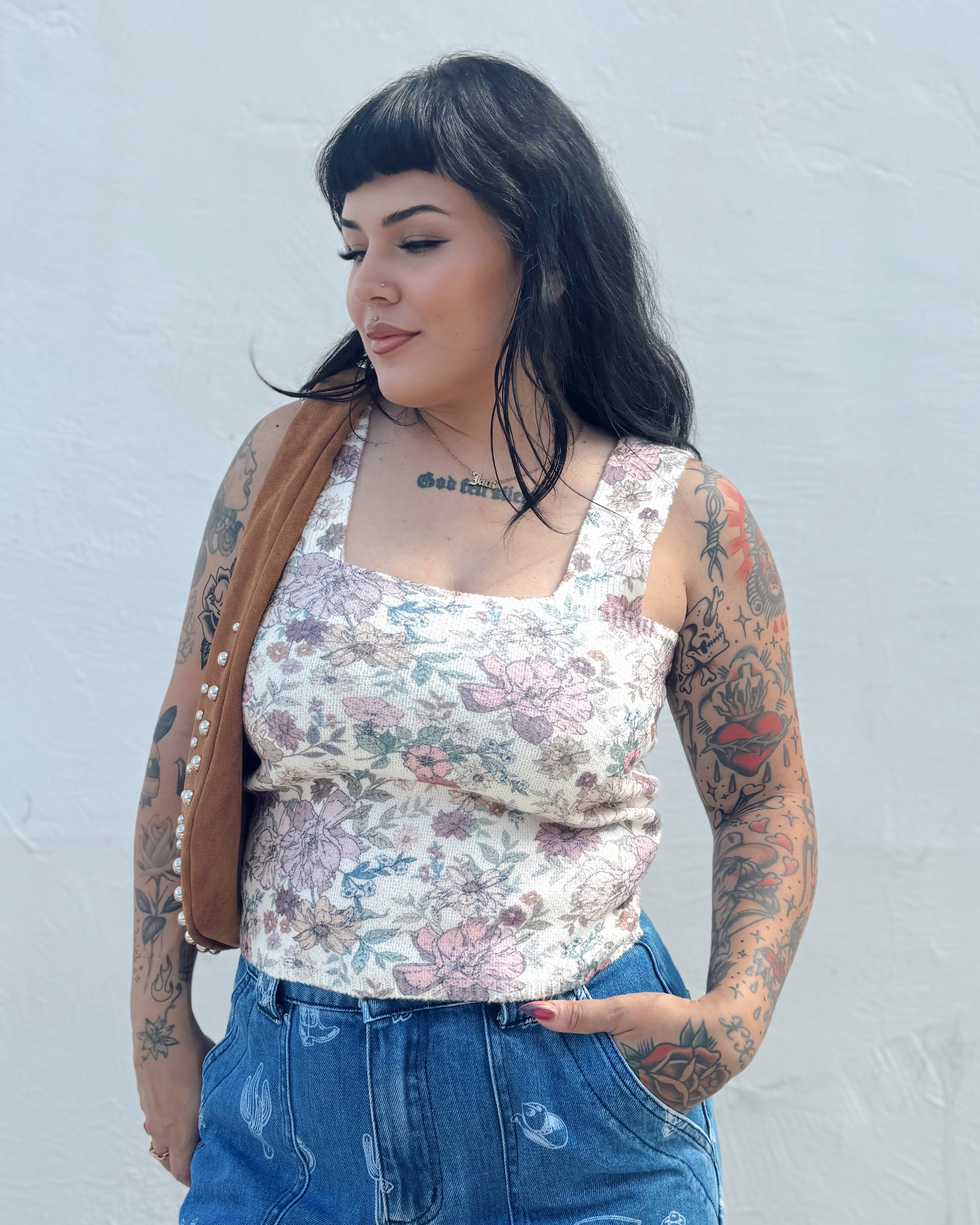 Knit Floral Tank