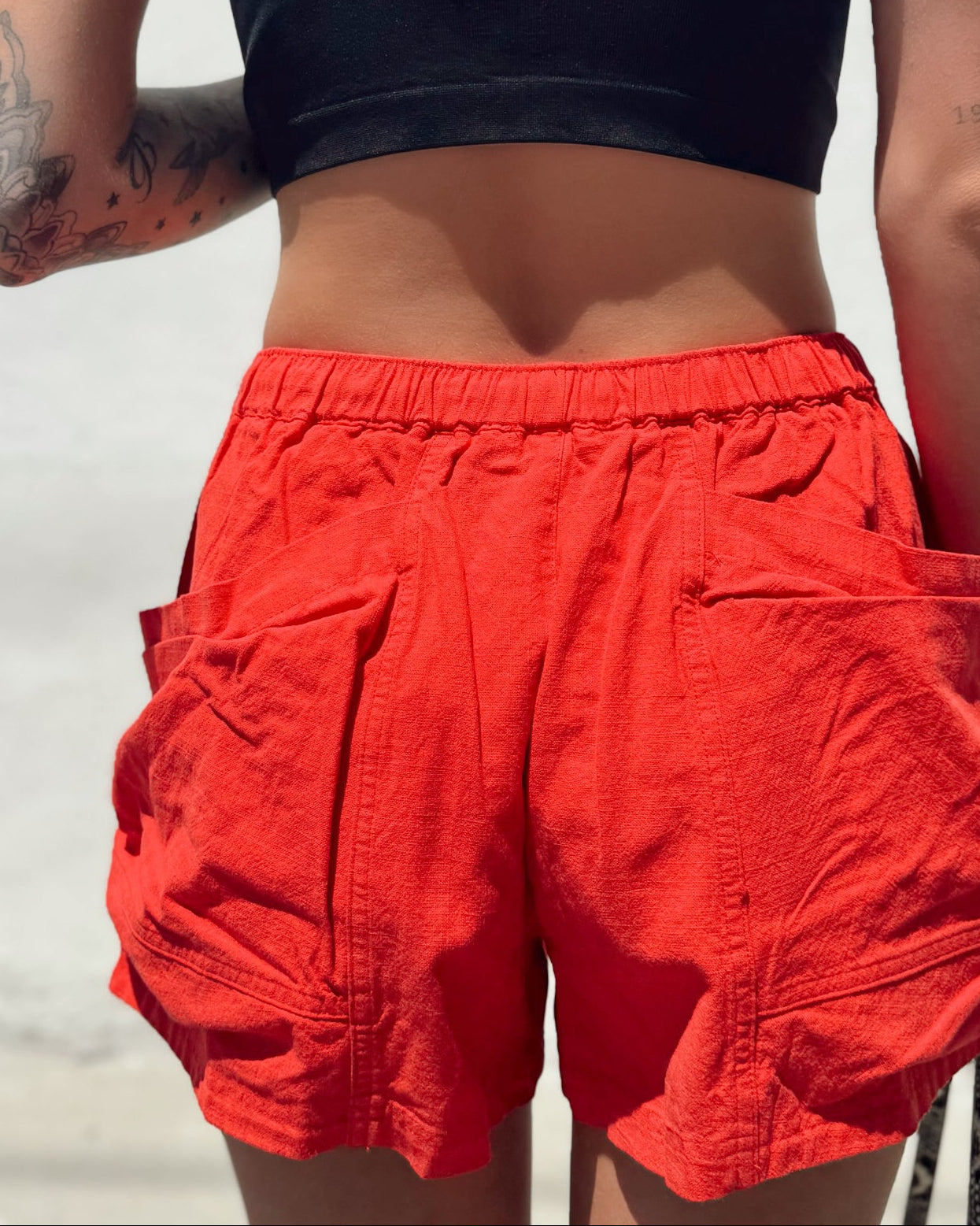 Utility Pocket Shorts - Red