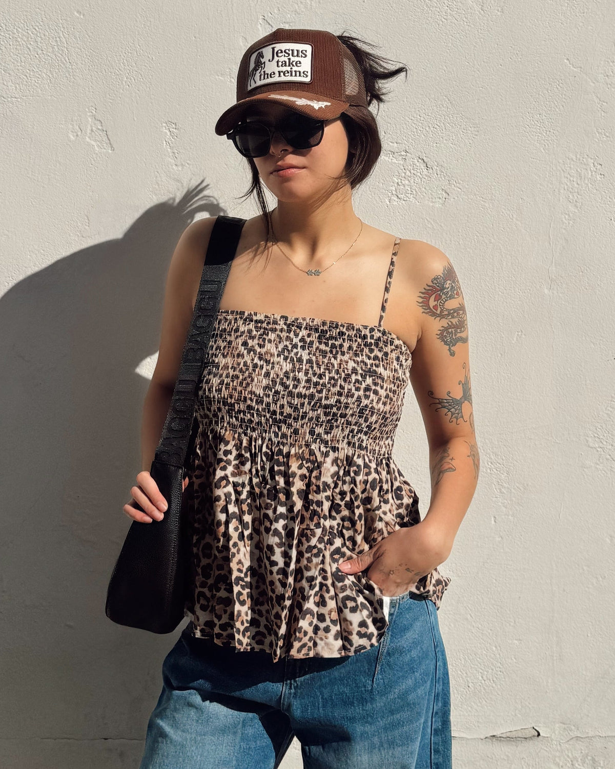 Leopard Babydoll Cami Tank
