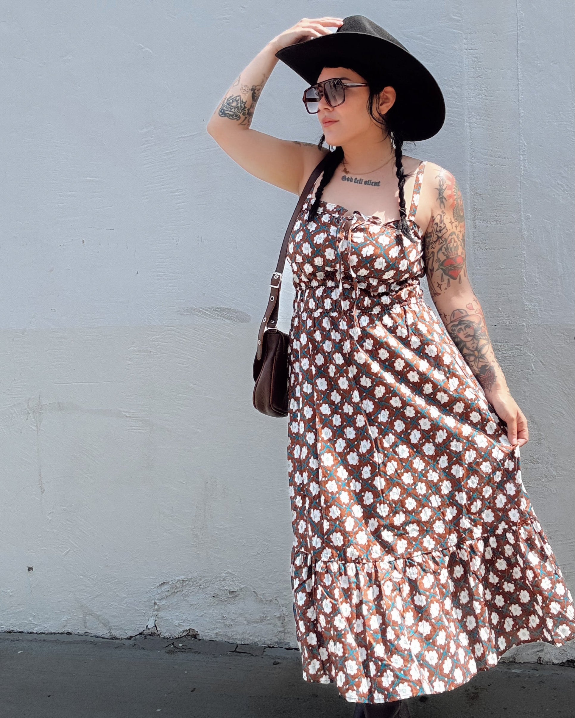 Smocked Floral Midi Dress