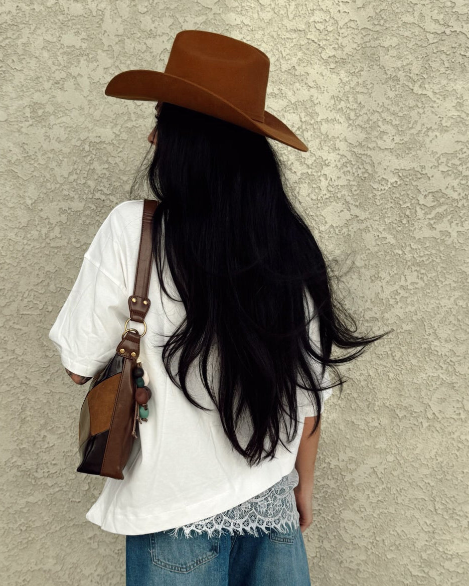 Lace Hem Tee - Burnout