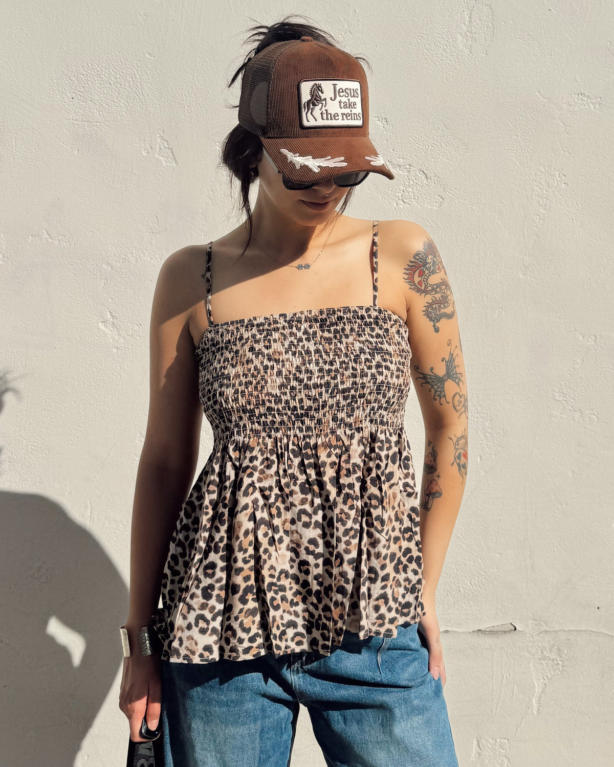 Leopard Babydoll Cami Tank