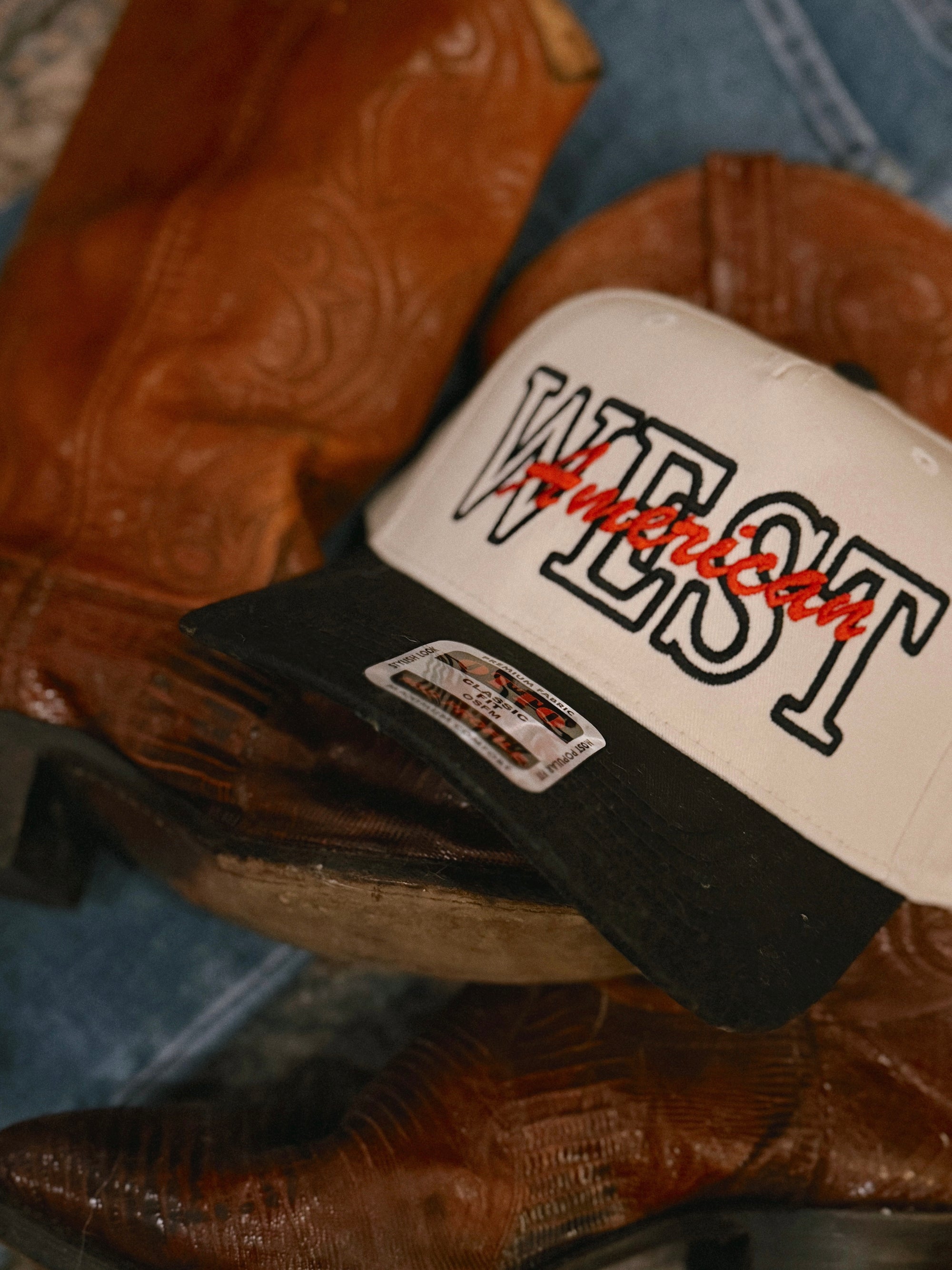 American West Trucker Hat - Cream - Burnout