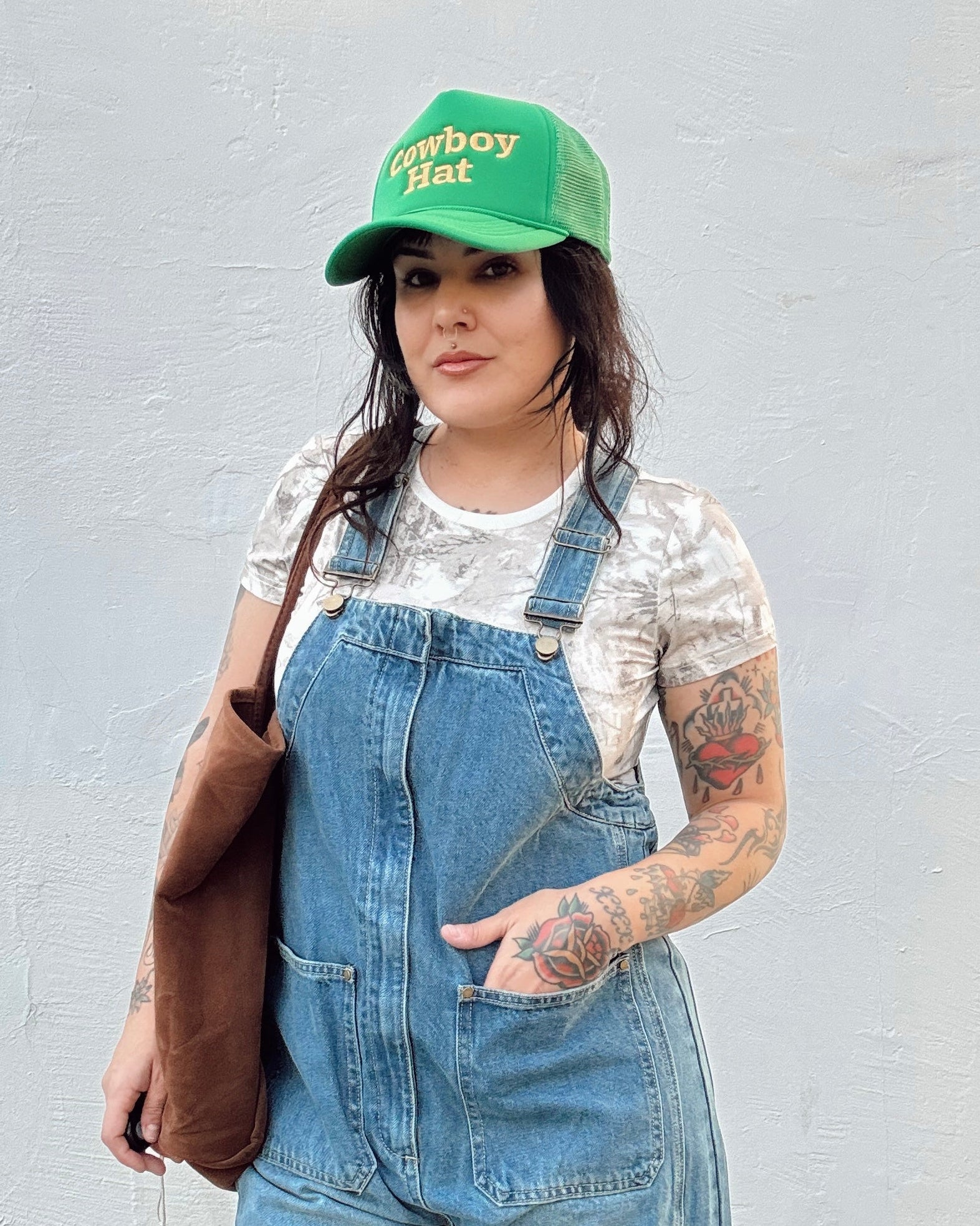 Barrel Leg Denim Overalls