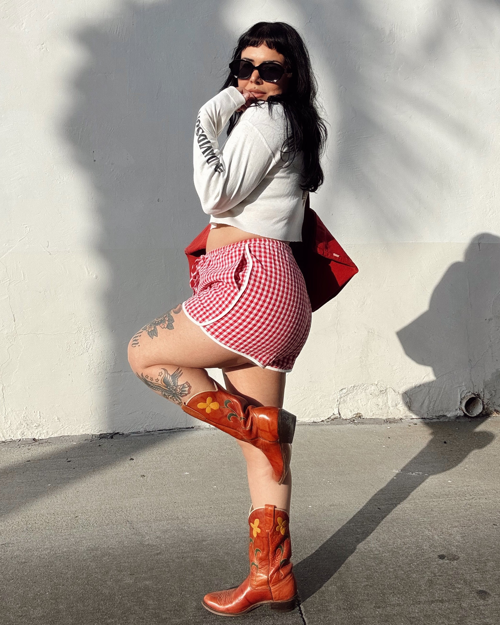 Gingham Shorts - Red