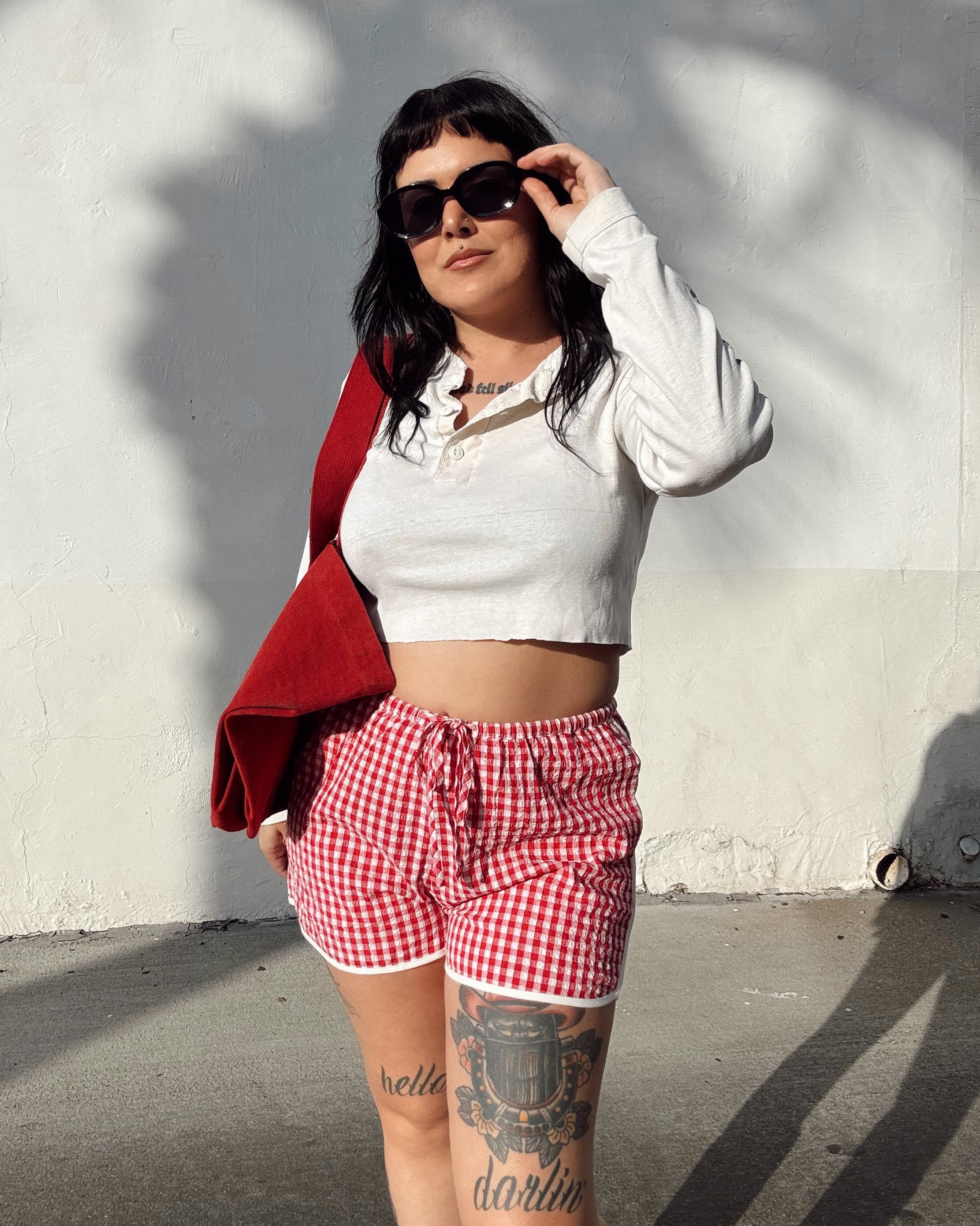 Gingham Shorts - Red
