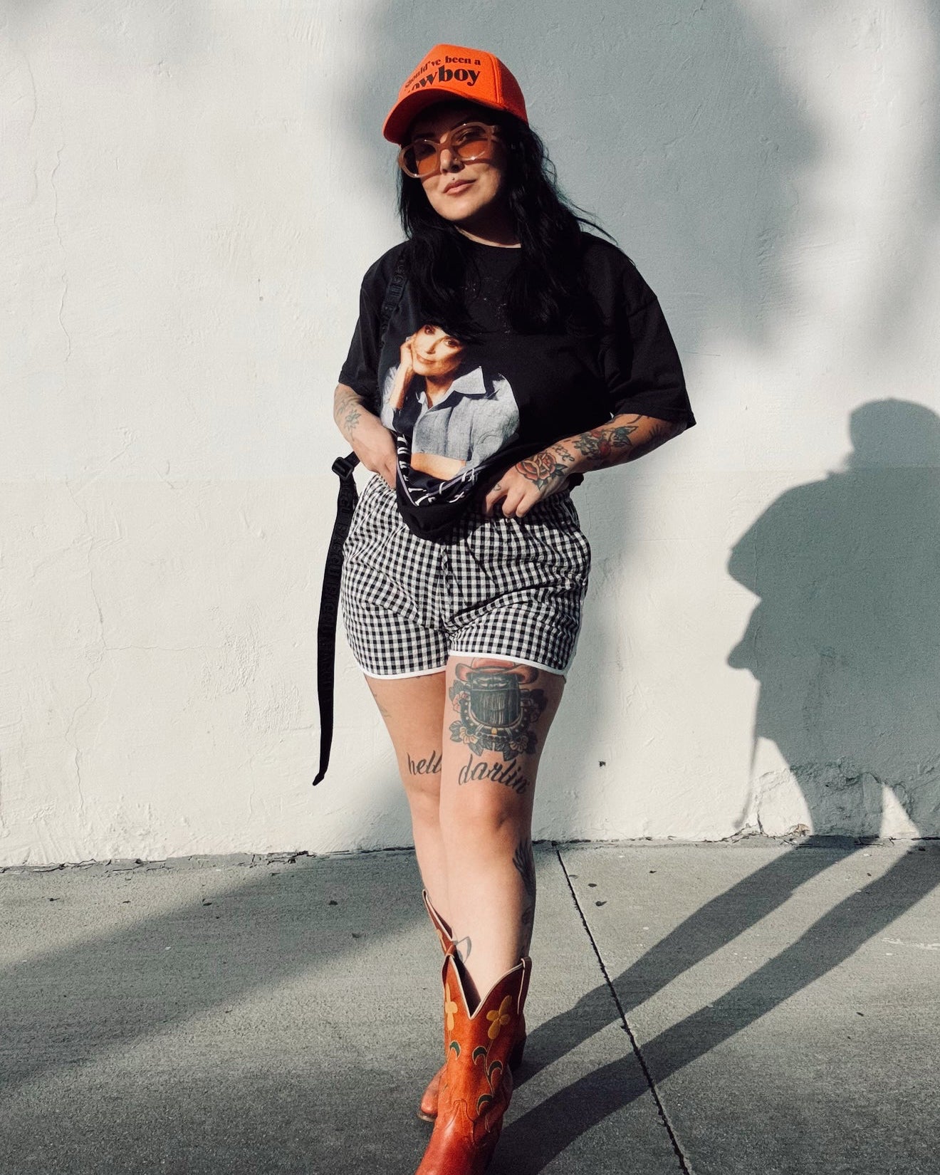 Gingham Shorts - Black