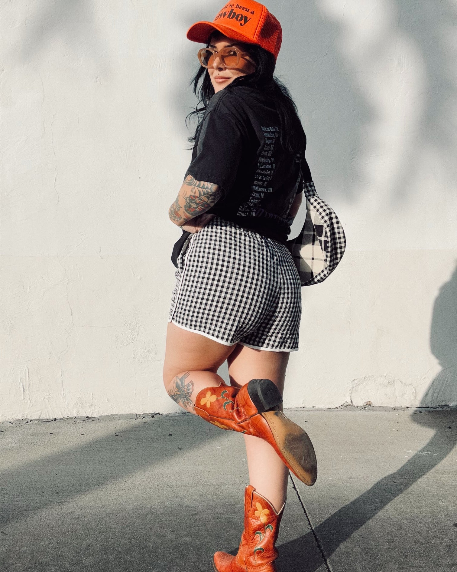 Gingham Shorts - Black