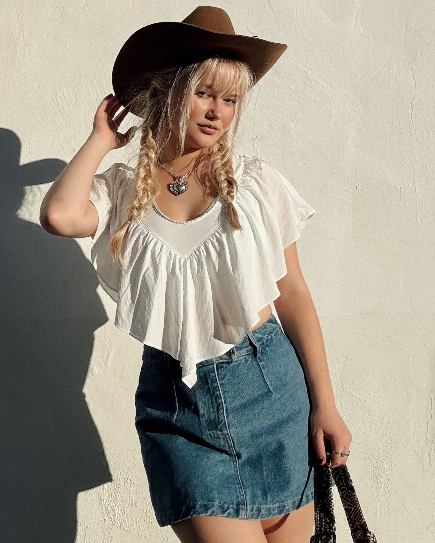 Plunge Ruffle Crop