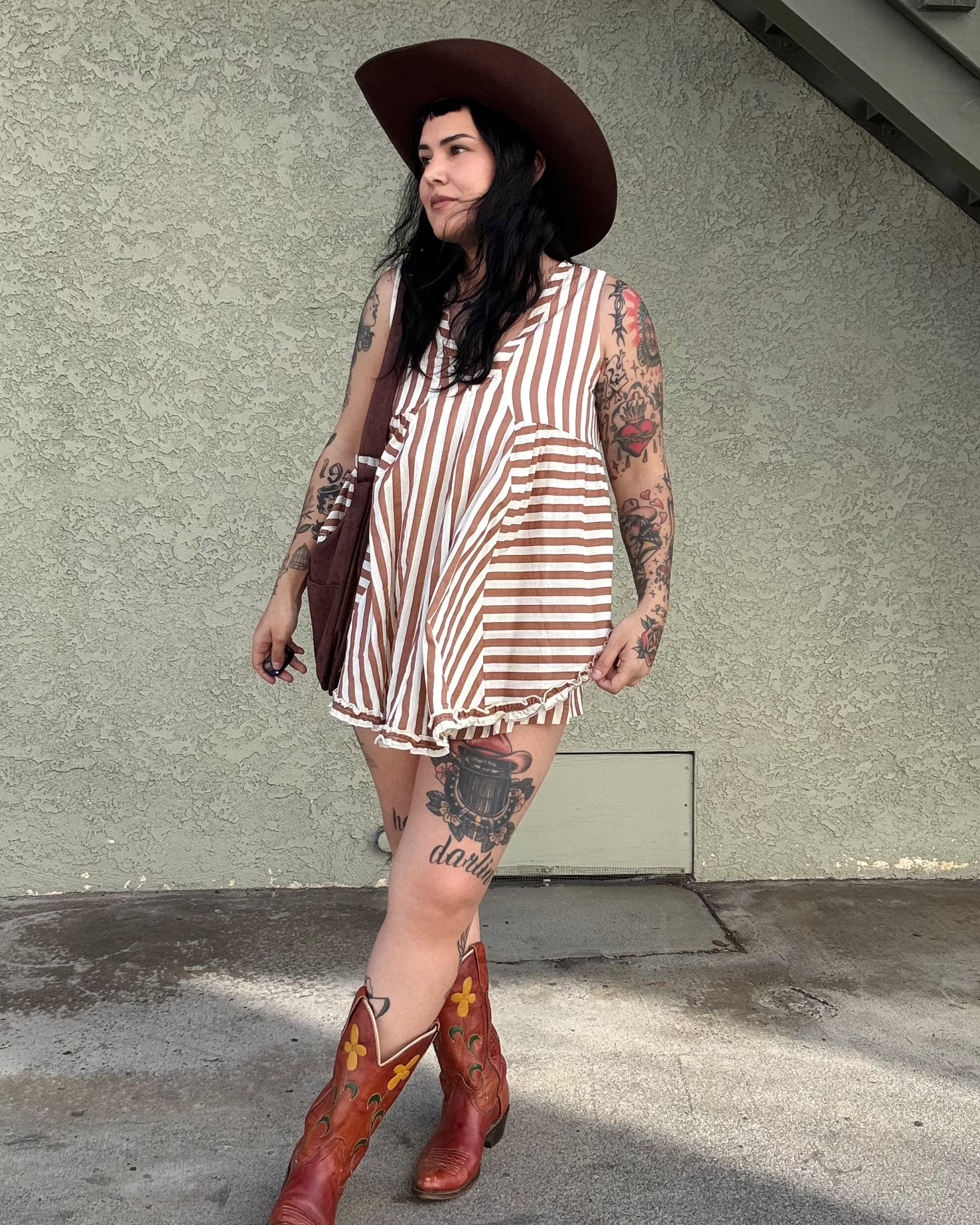 Striped Babydoll Romper