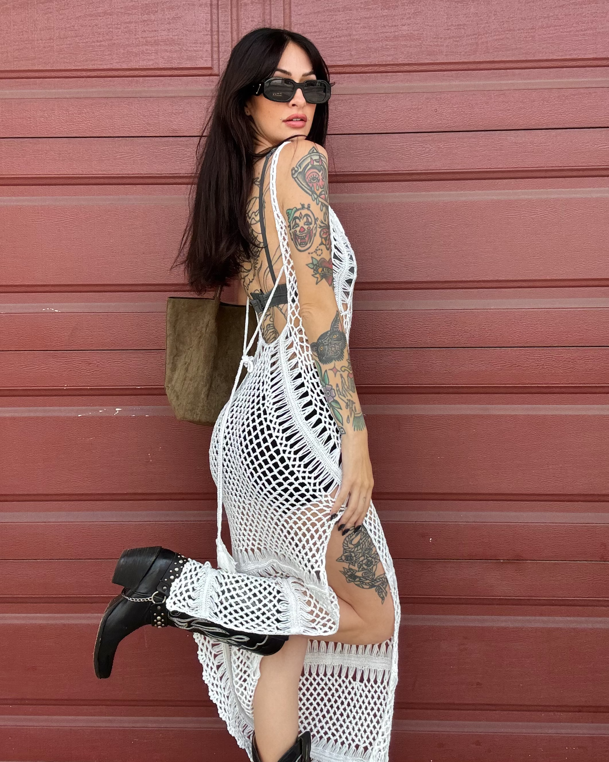 Crochet Maxi Dress - White